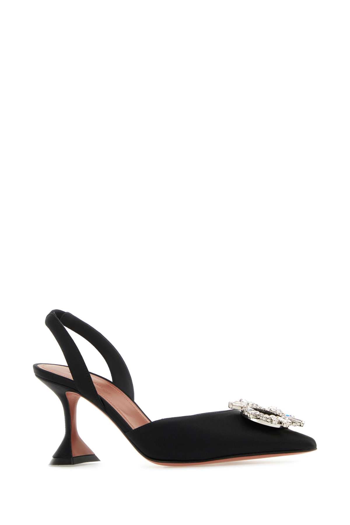 Amina Muaddi Women Black Satin Begum Pumps AMINA MUADDI