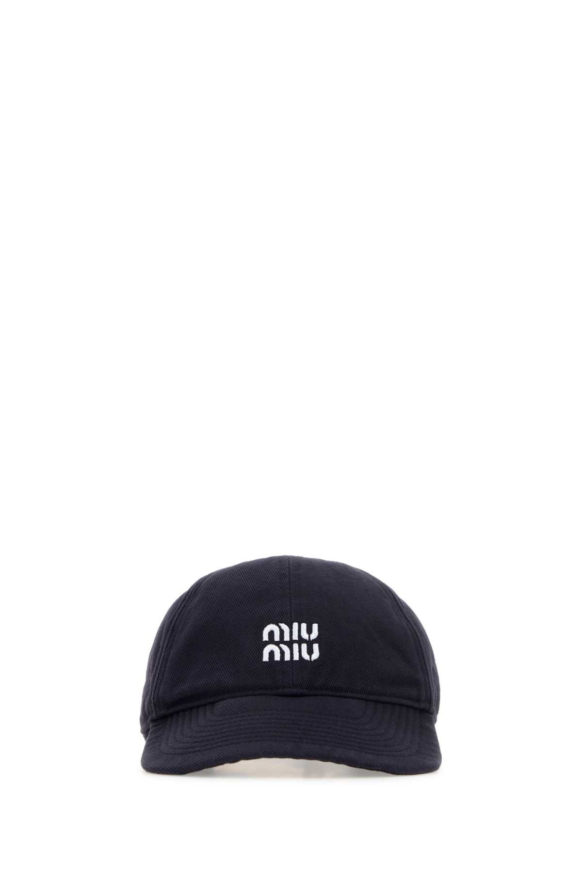 Miu Miu Women Blue Cotton Baseball Cap MIU MIU