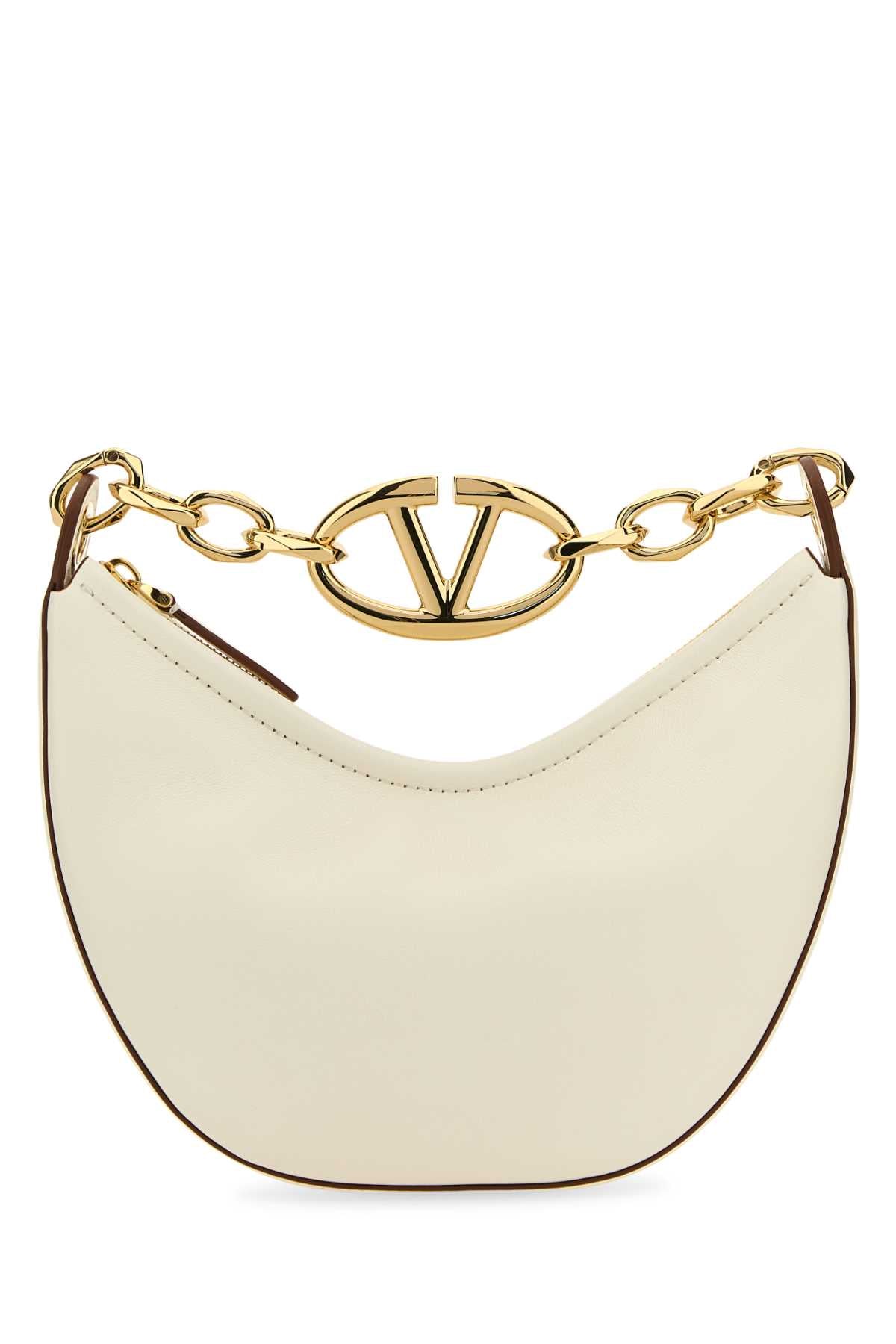Valentino Garavani Women Ivory Leather Mini Hobo Vlogo Moon Handbag VALENTINO GARAVANI