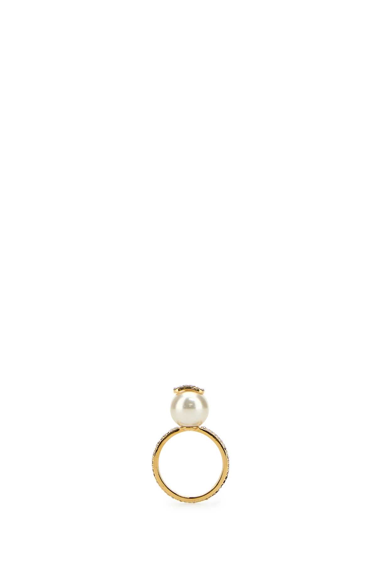 Valentino Garavani Women Gold Metal Vlogo Signature Ring VALENTINO GARAVANI