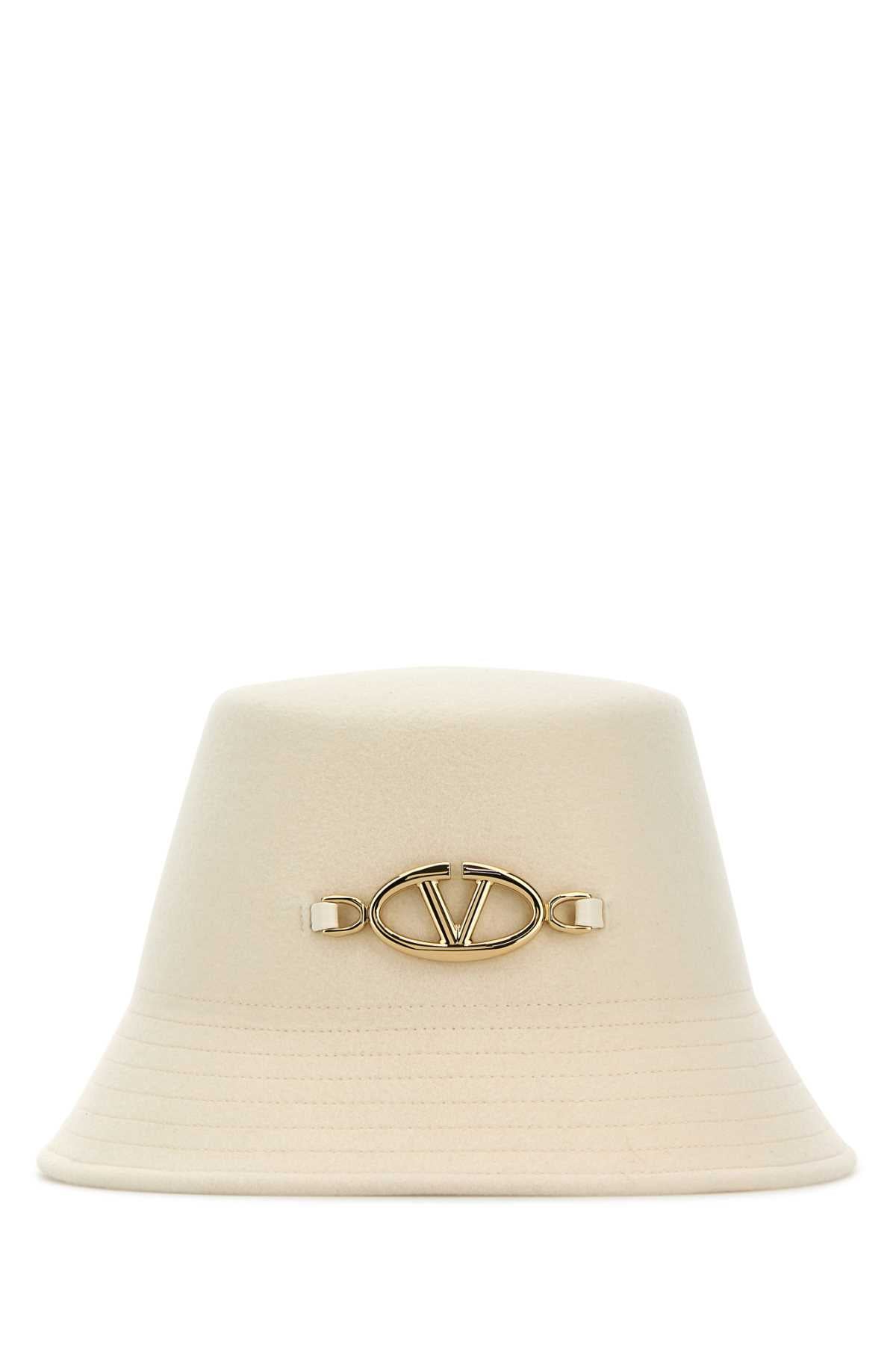 Valentino Garavani Women Ivory Felt Bucket Hat VALENTINO GARAVANI