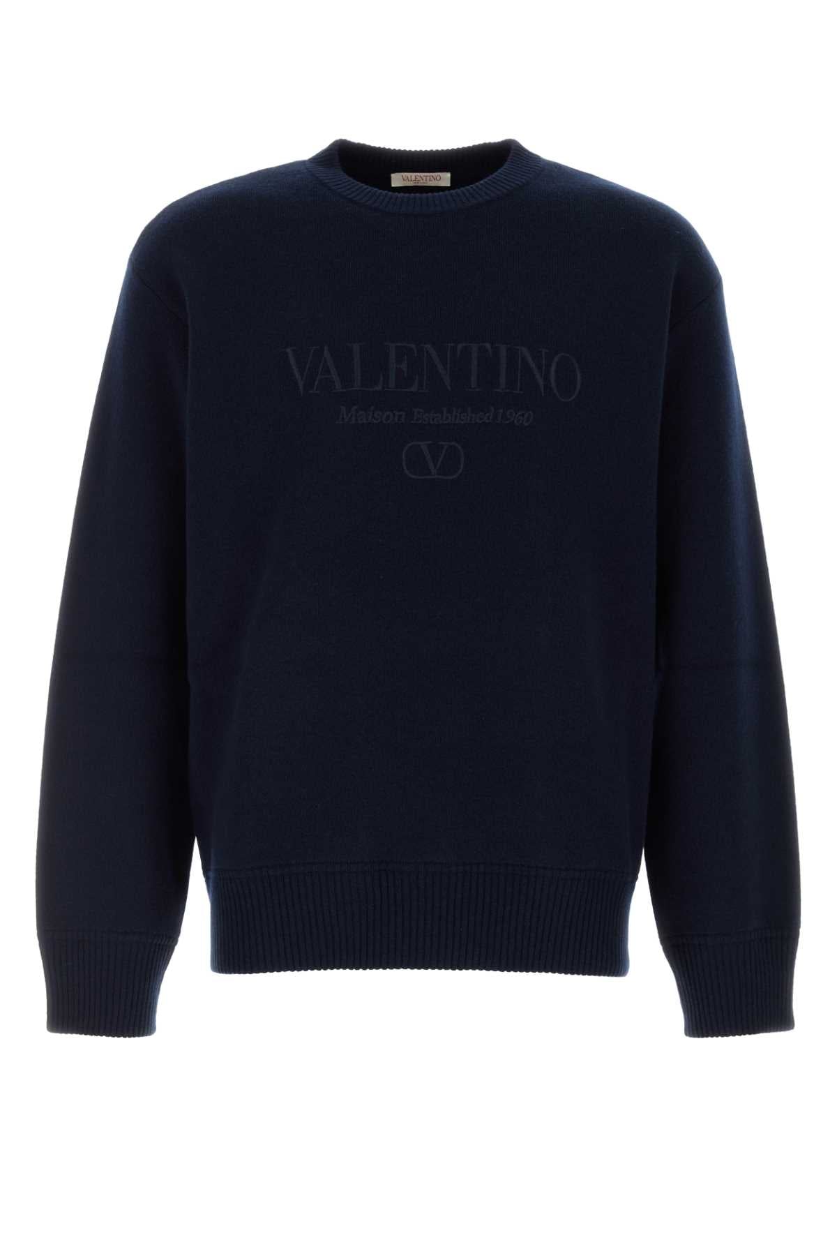 Valentino Garavani Men Dark Blue Wool Sweater VALENTINO GARAVANI