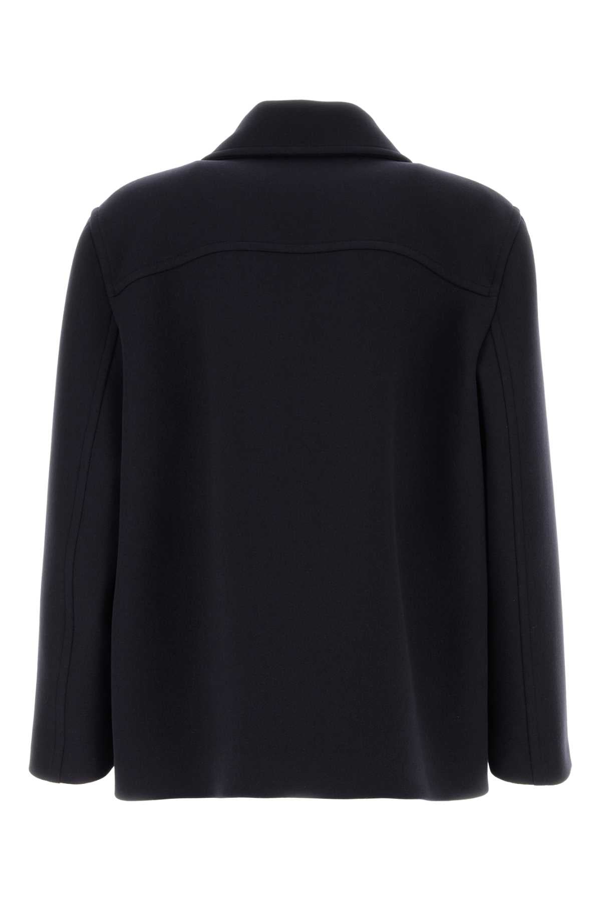 Valentino Garavani Men Midnight Blue Wool Coat VALENTINO GARAVANI