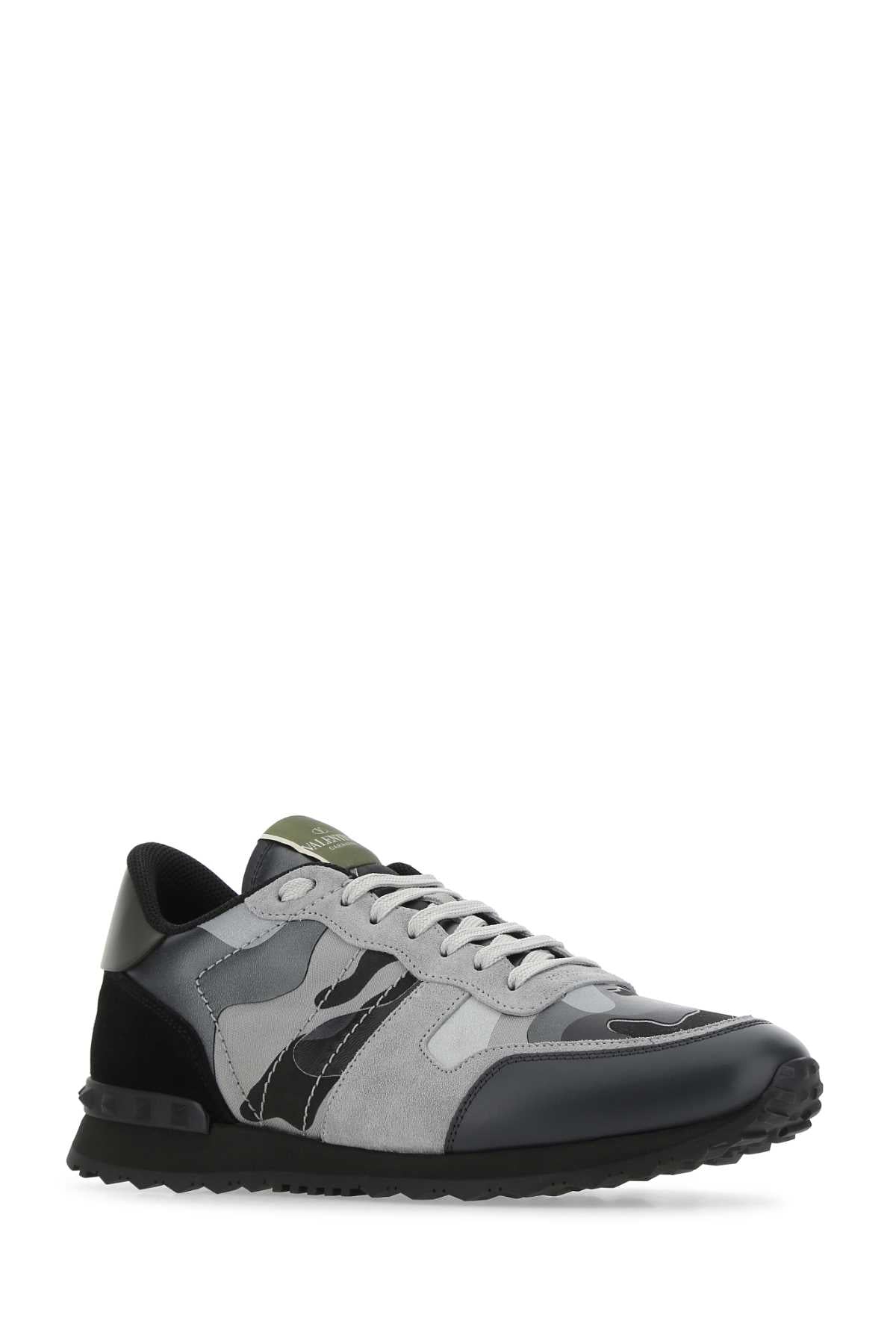 Valentino Garavani Men Multicolor Fabric And Nappa Leather Rockrunner Camouflage Sneakers VALENTINO GARAVANI