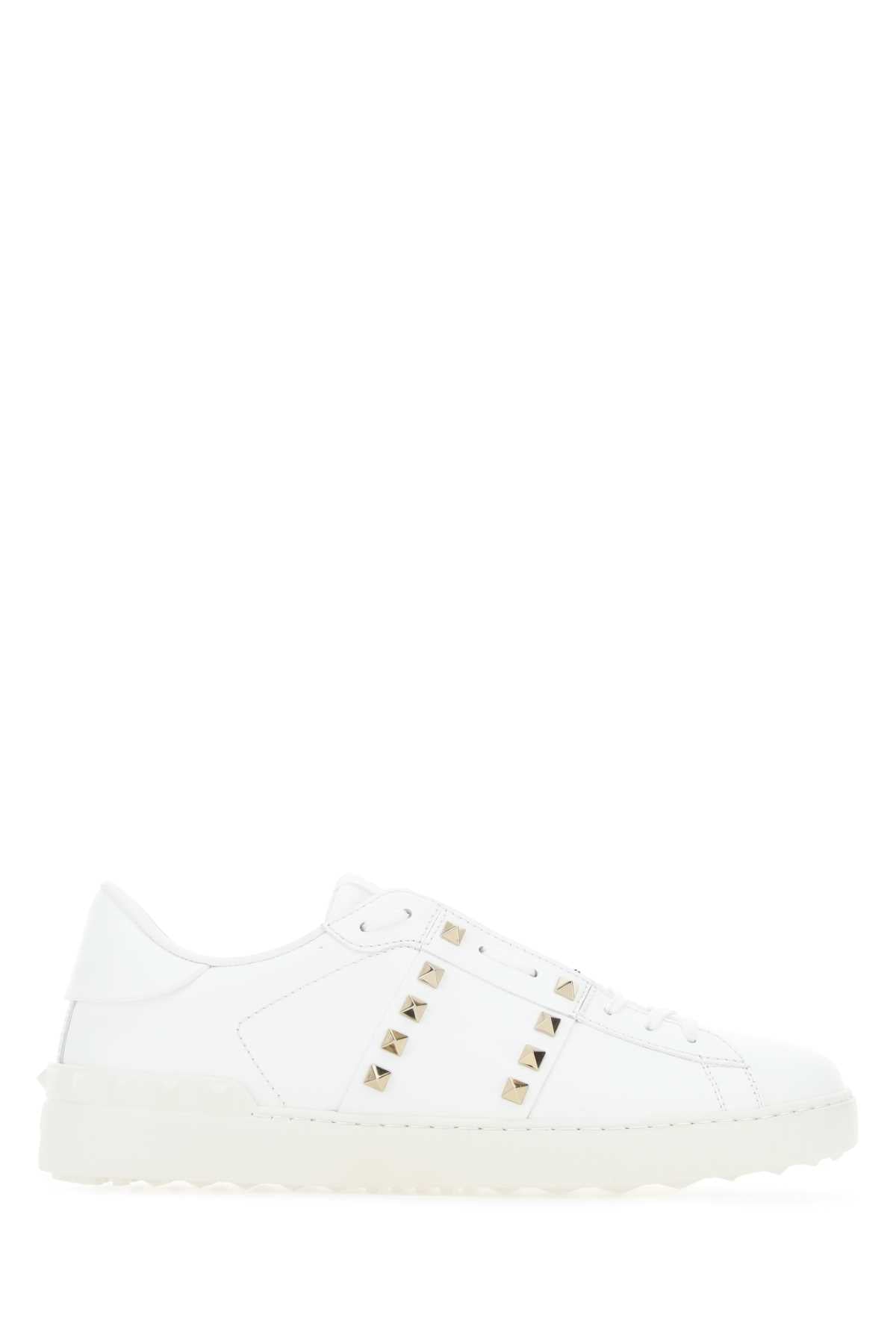 Valentino Garavani Men White Leather Rockstud Untitled Sneakers VALENTINO GARAVANI