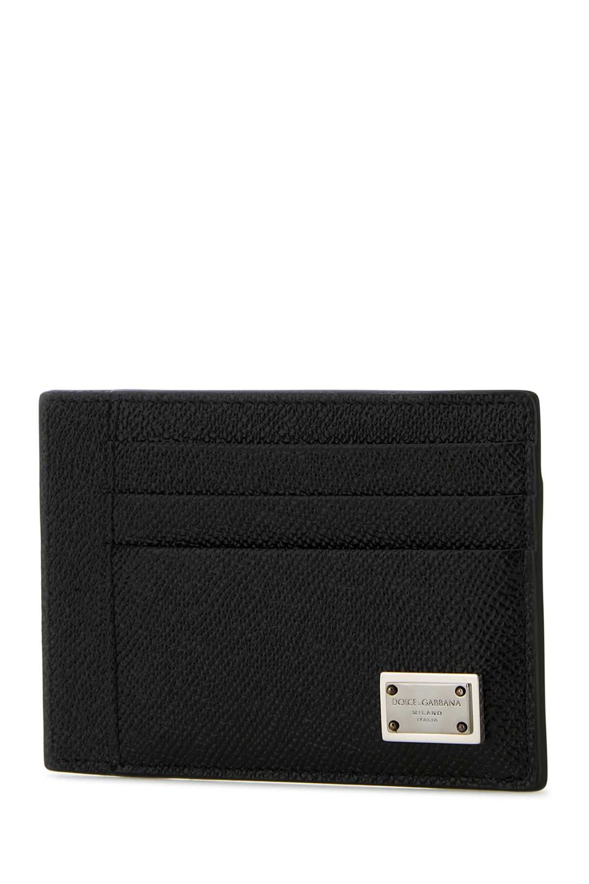 Dolce & Gabbana Men Black Leather Card Holder DOLCE & GABBANA