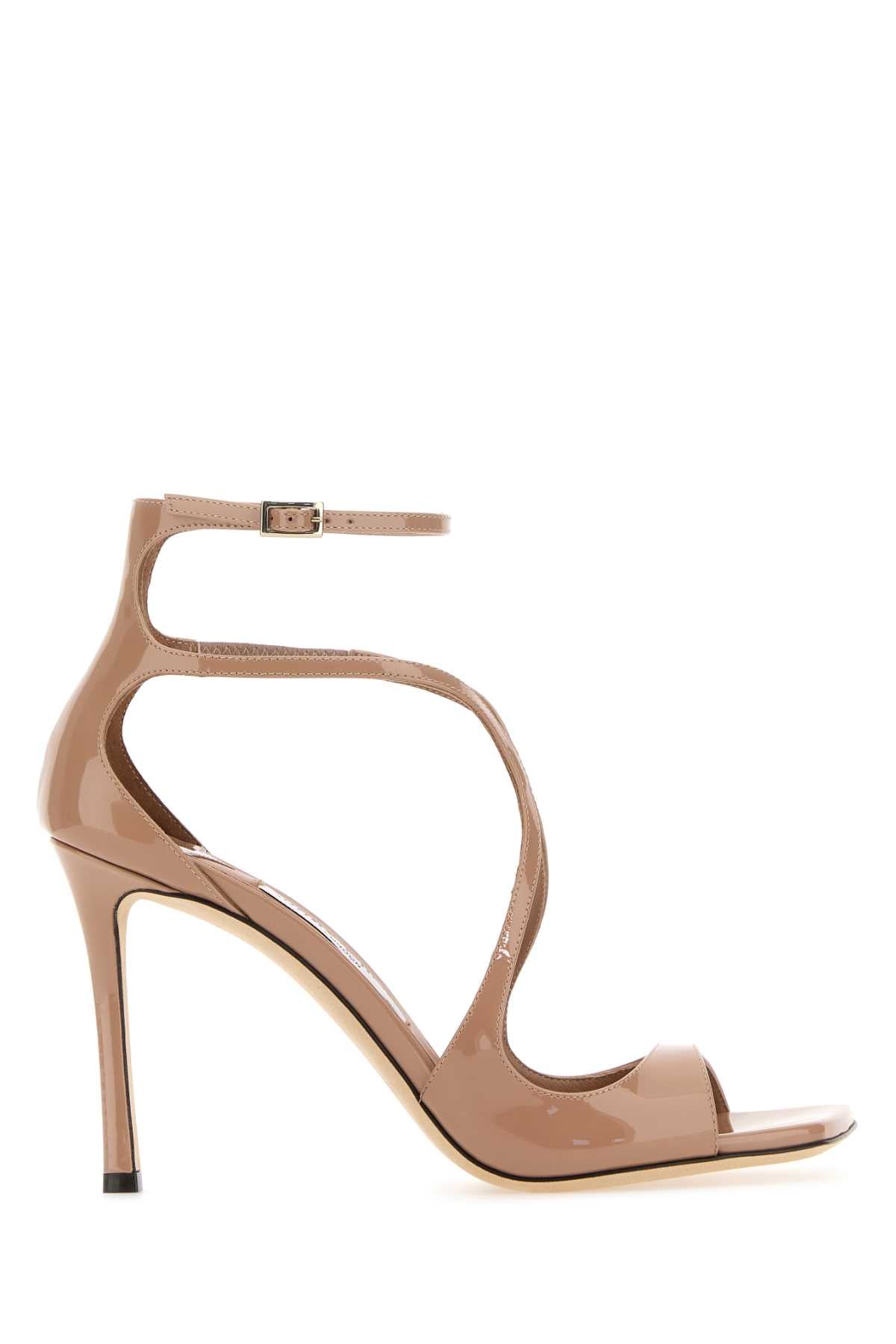 Jimmy Choo Women Antiqued Pink Leather Azia 95 Sandals