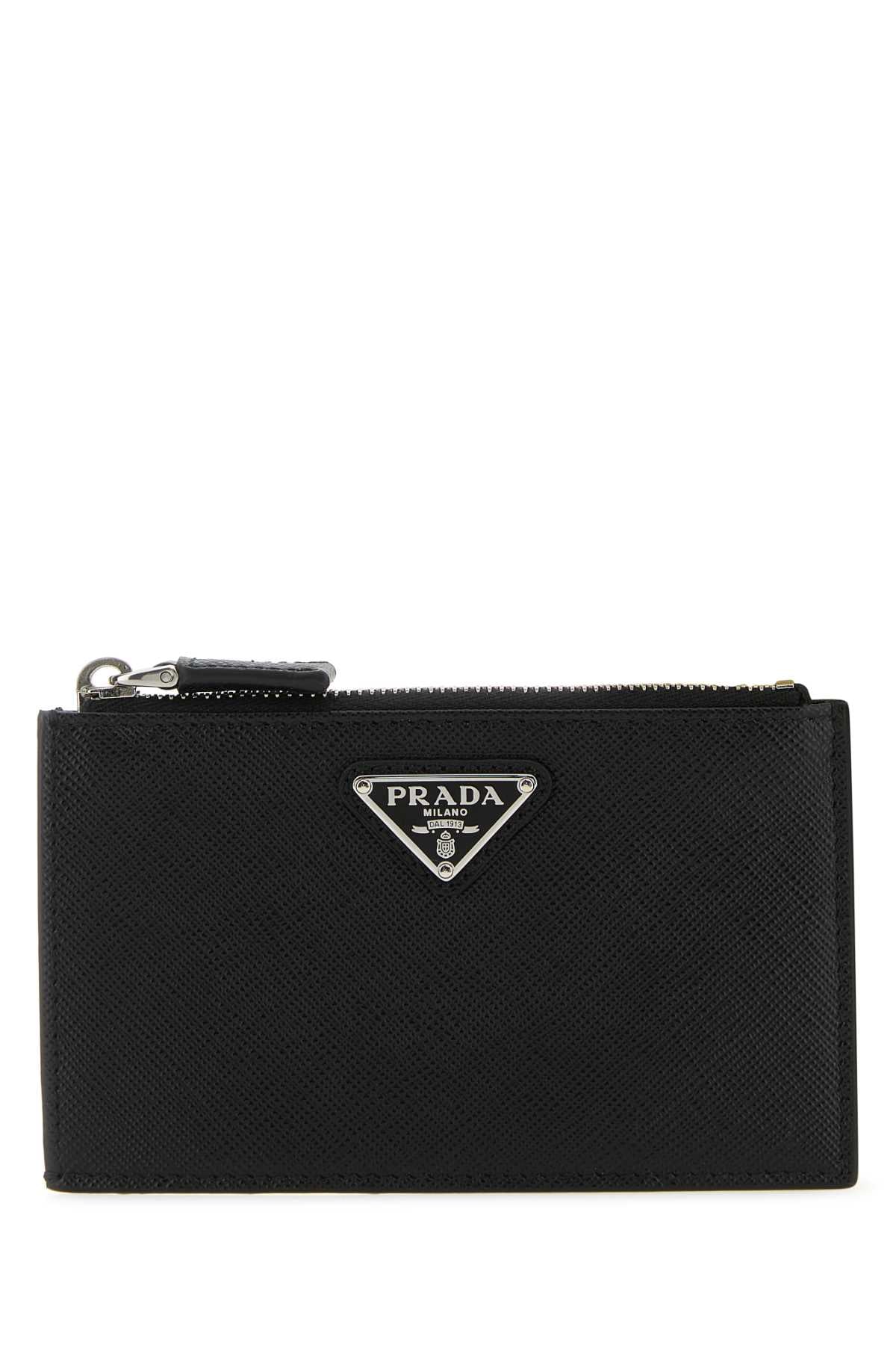 Prada Men Black Leather Card Holder PRADA