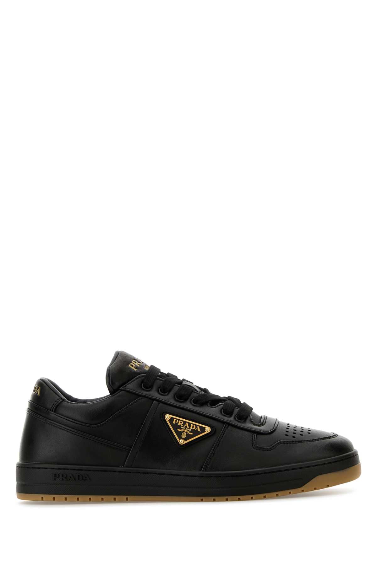 Prada Men Black Nappa Leather Downtown Sneakers PRADA