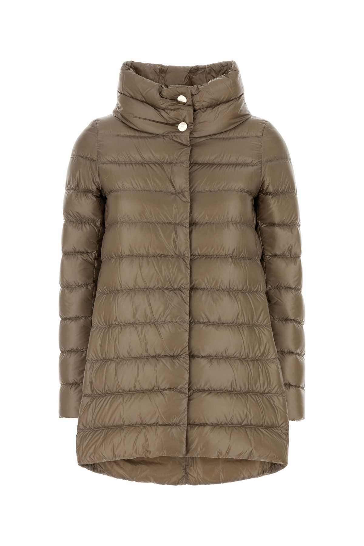 Herno Women Dove Grey Nylon Amelia Down Jacket HERNO