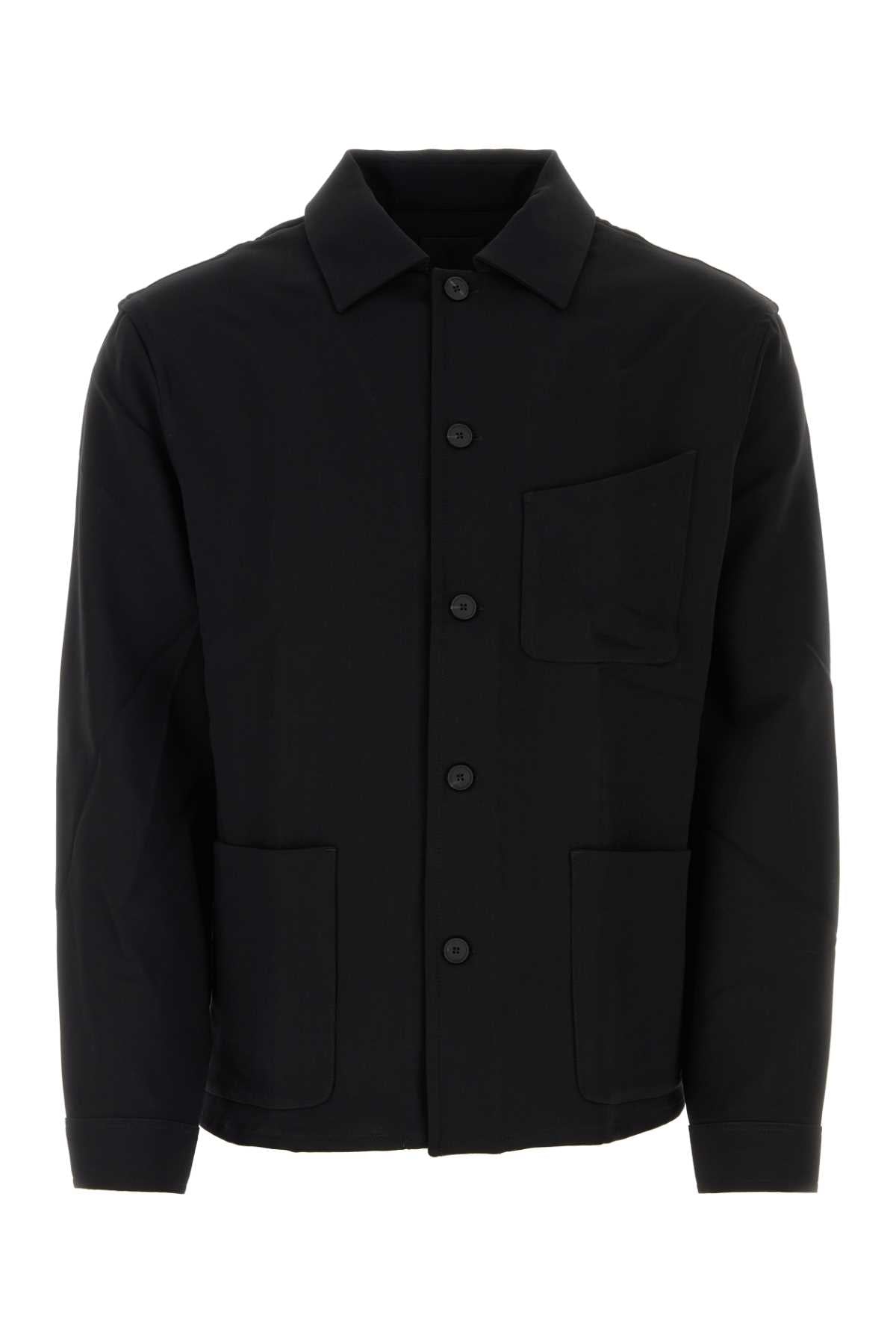 Givenchy Men Black Wool Blend Shirt GIVENCHY