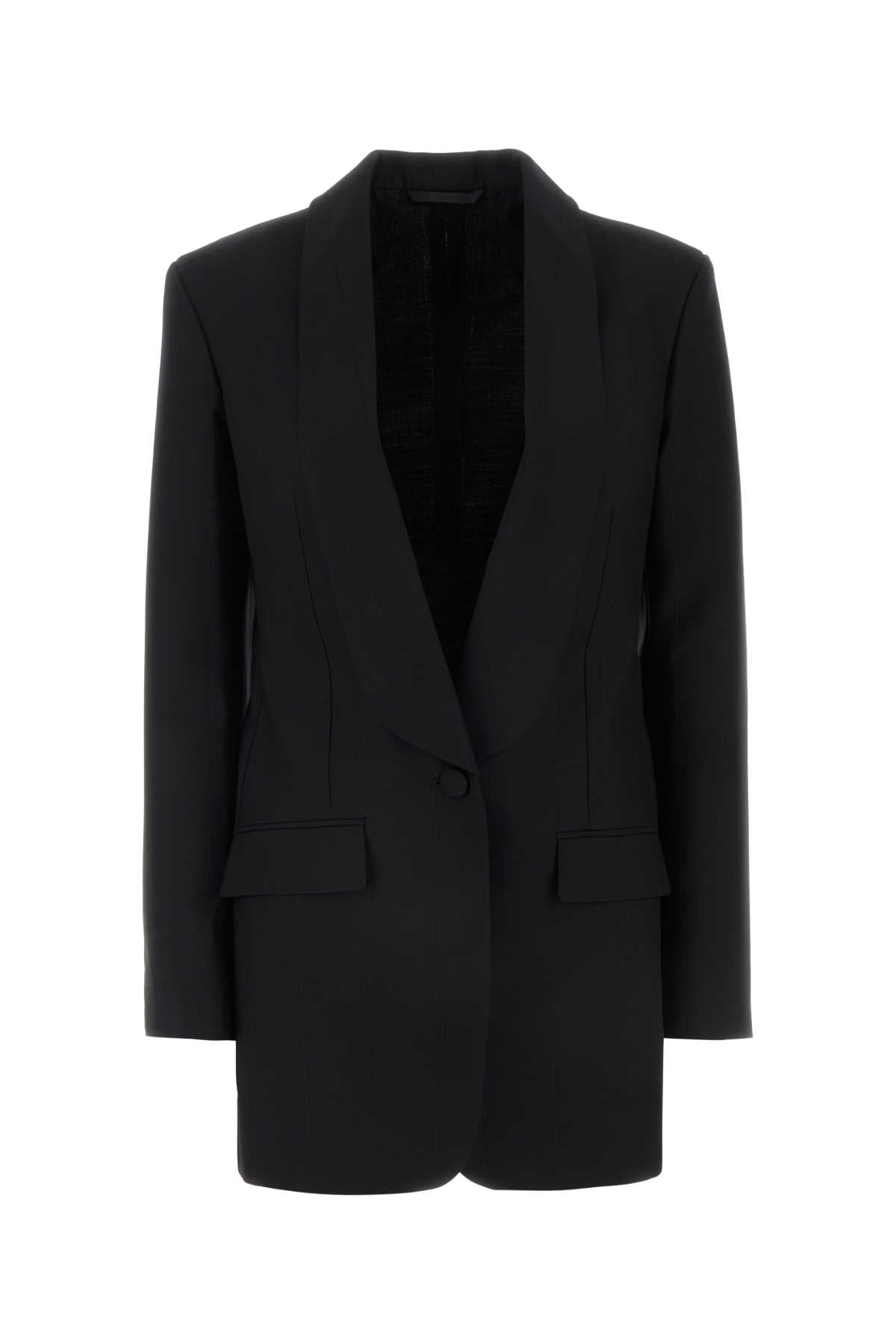 Givenchy Women Black Stretch Wool Blend Blazer GIVENCHY