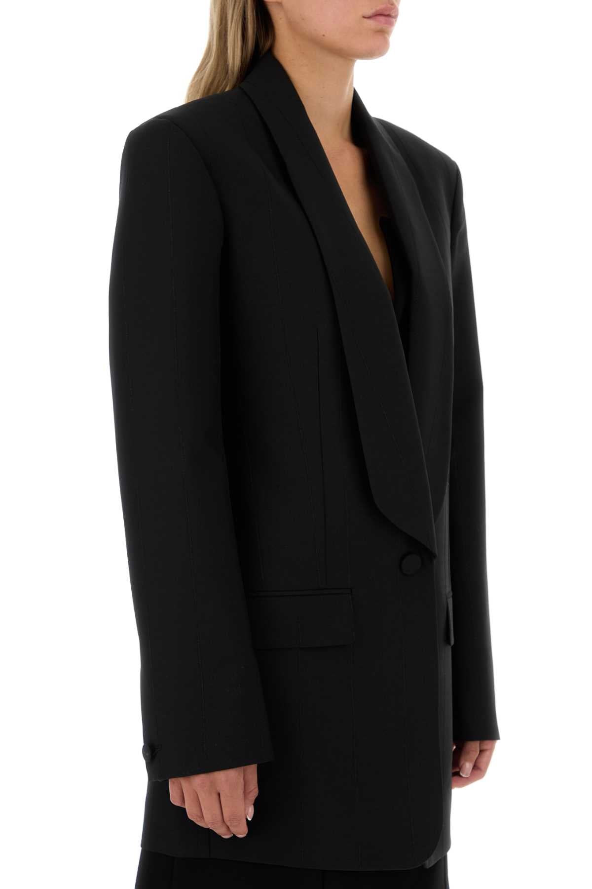 Givenchy Women Black Stretch Wool Blend Blazer GIVENCHY