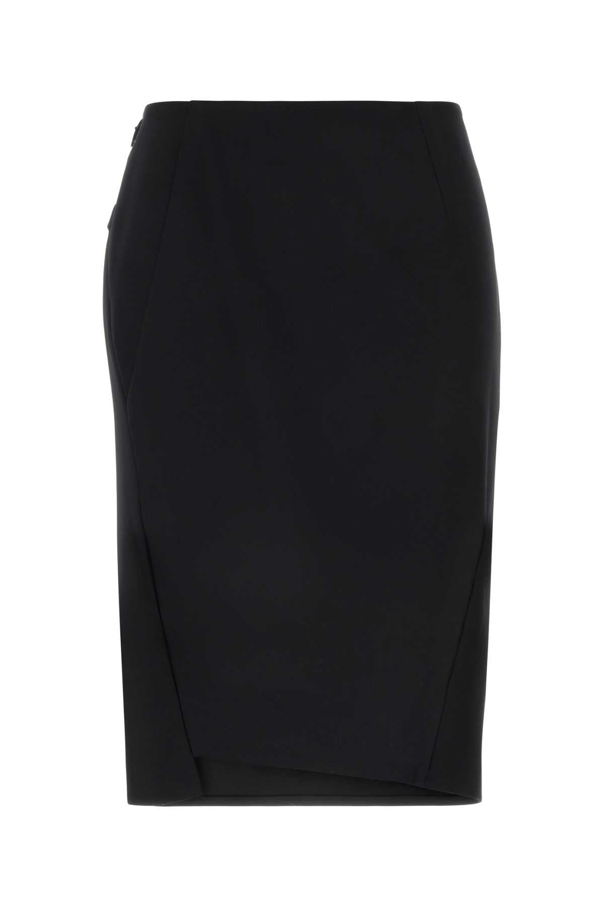 Versace Women Black Stretch Wool Skirt VERSACE