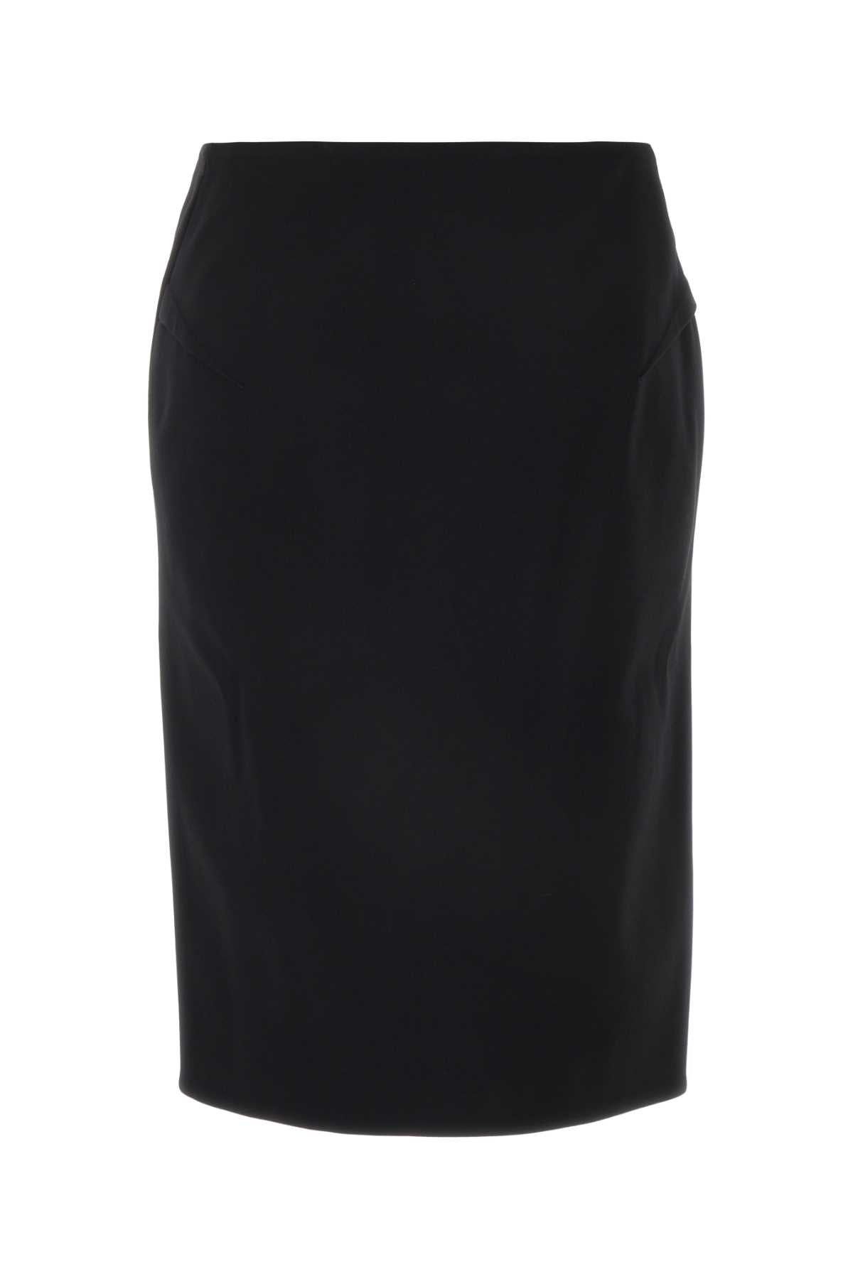 Versace Women Black Stretch Wool Skirt VERSACE