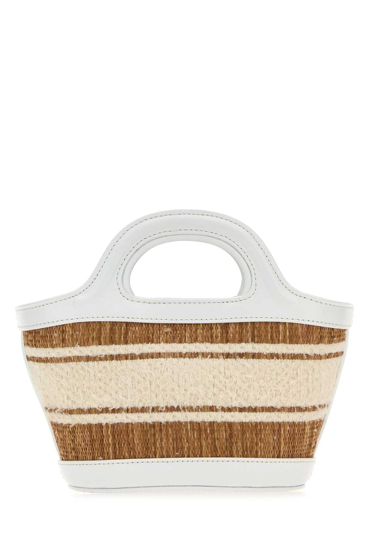 Marni Women Two-Tone Raffia And Leather Micro Tropicalia Summer Handbag MARNI