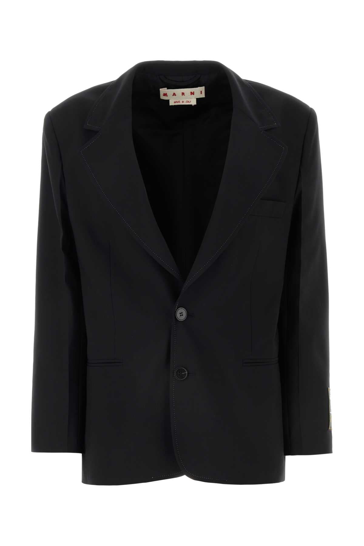 Marni Women Black Polyester Stretch Blazer MARNI