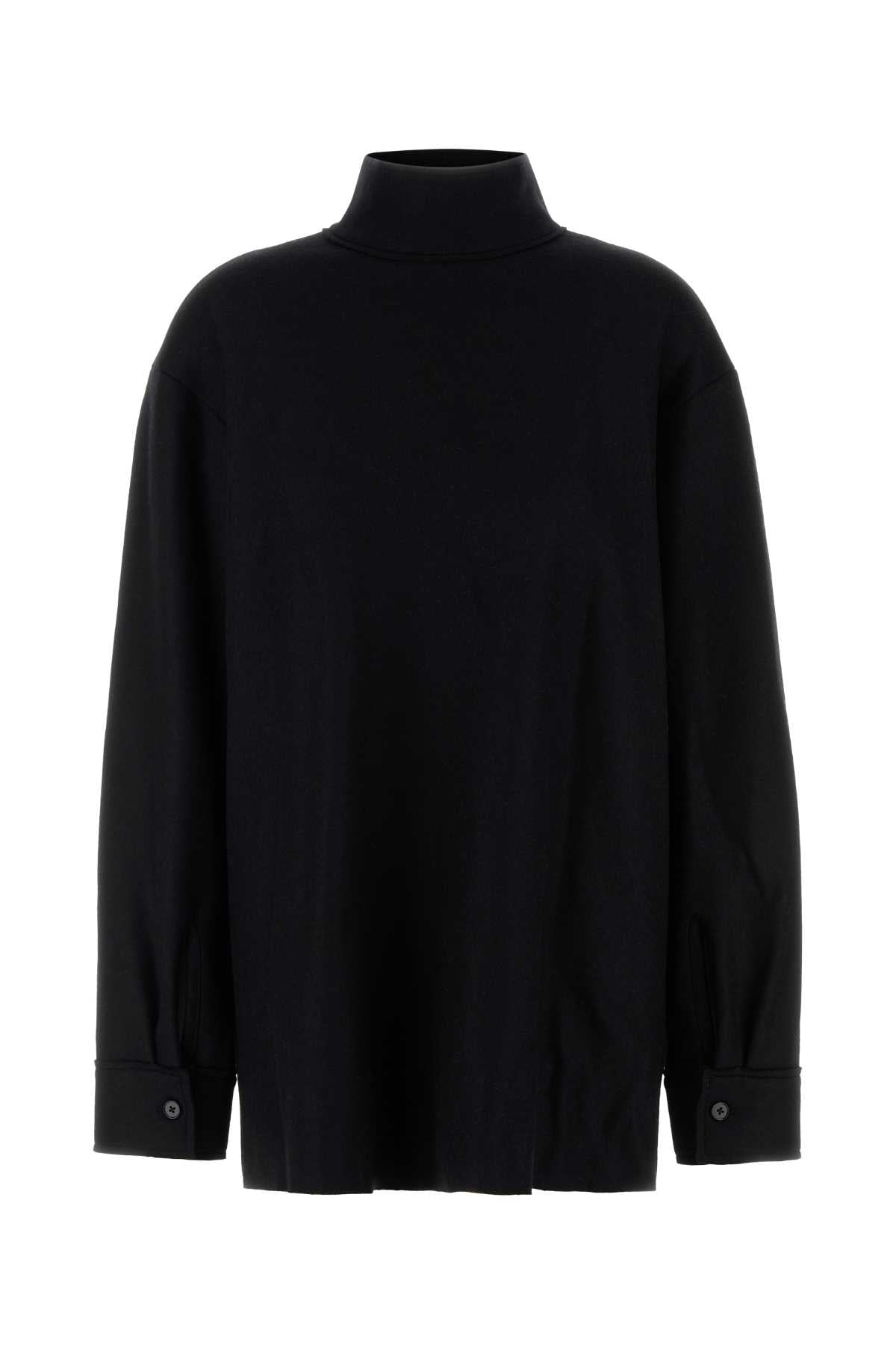 Jil Sander Women Black Wool Blend Blouse JIL SANDER