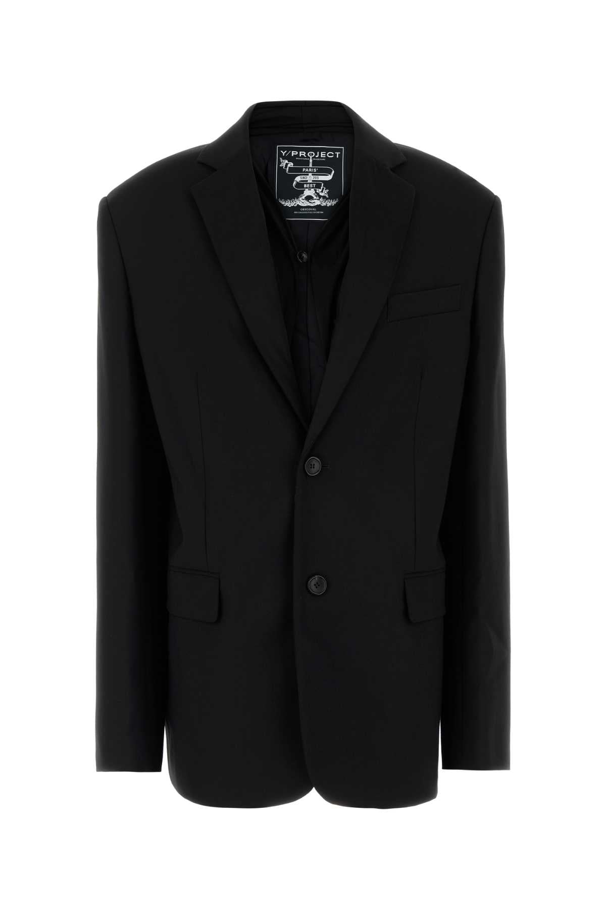 Y Project Women Black Stretch Jersey Oversize Blazer Y PROJECT