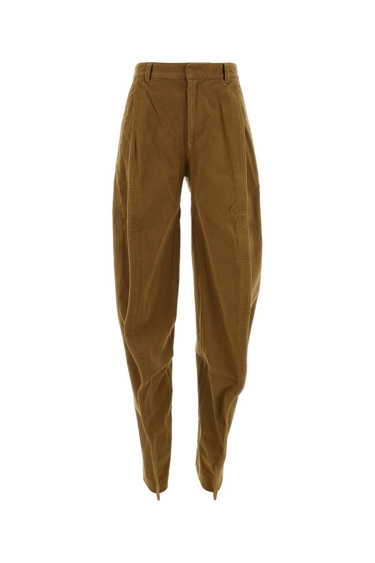 Y Project Women Caramel Stretch Velvet Pant Y PROJECT