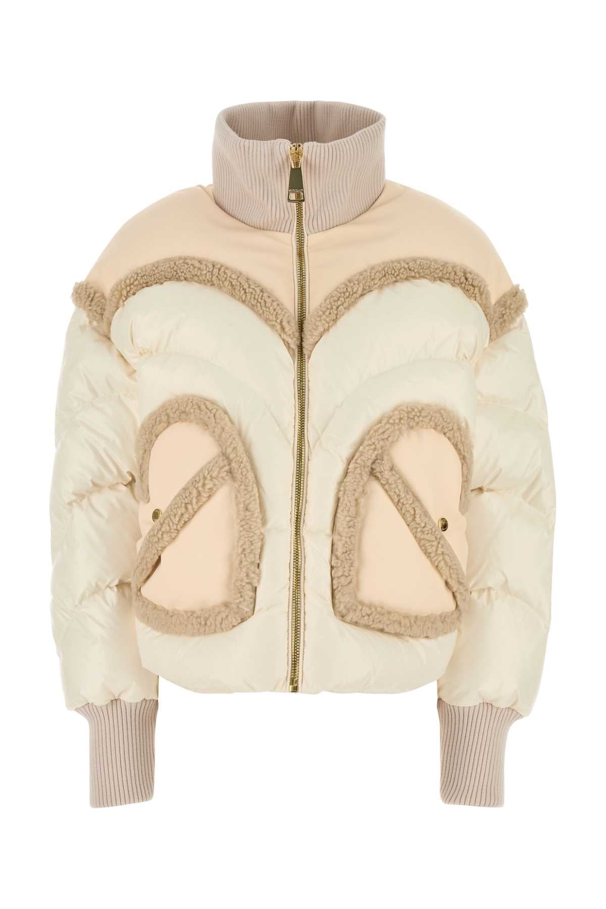 Khrisjoy Women Ivory Nylon Corazon Down Jacket KHRISJOY