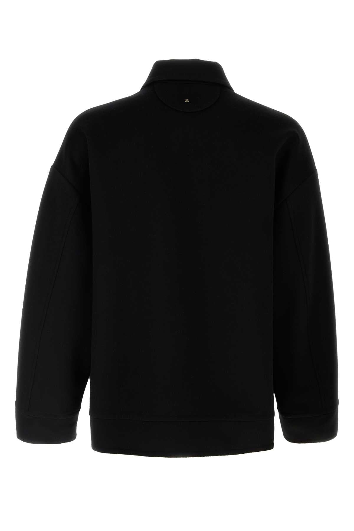 Valentino Garavani Men Black Wool Blend Oversize Jacket VALENTINO GARAVANI
