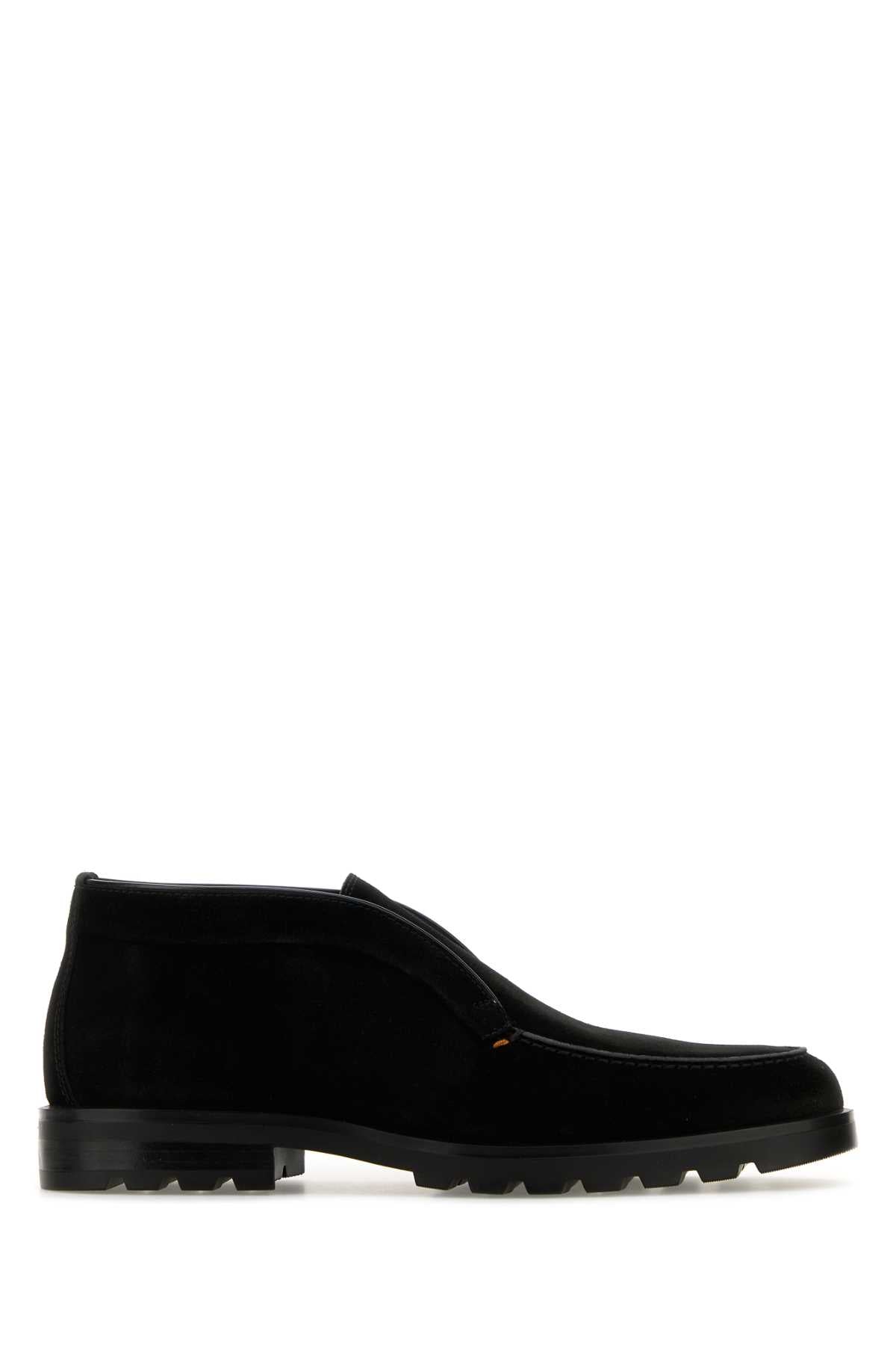 Santoni Men Black Suede Desert Slip-Ons SANTONI