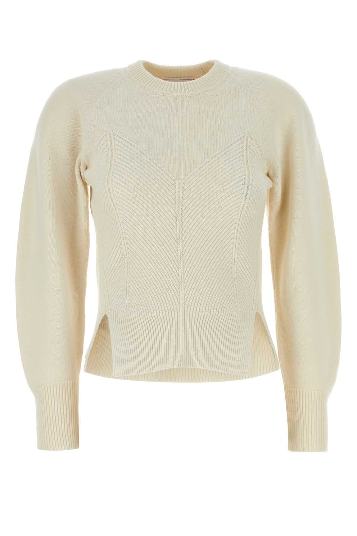 Alexander Mcqueen Women Ivory Wool Blend Sweater ALEXANDER MCQUEEN