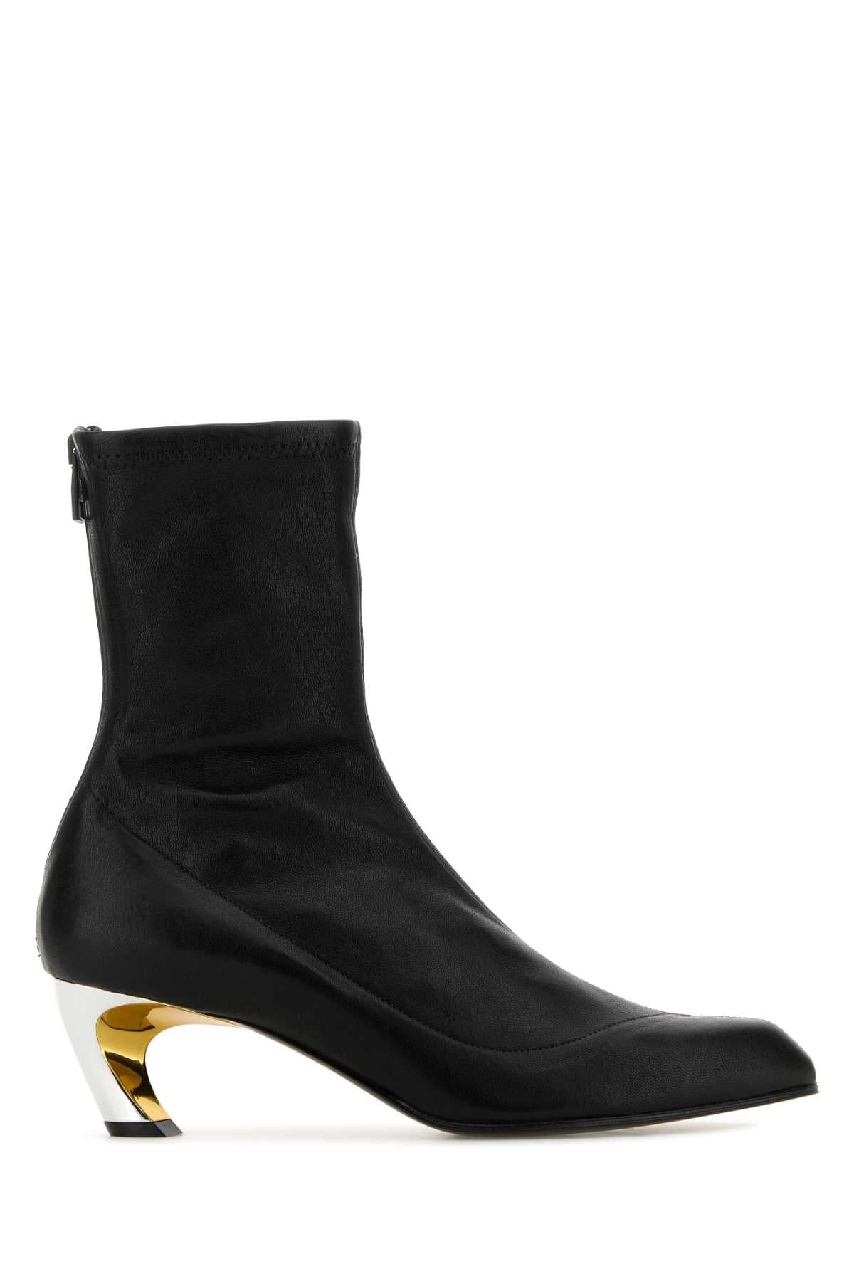 Alexander Mcqueen Women Black Leather Armadillo Ankle Boots ALEXANDER MCQUEEN