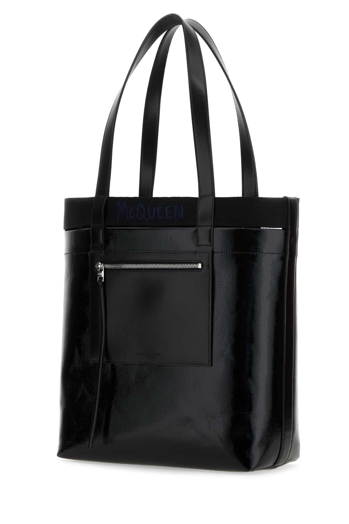 Alexander Mcqueen Men Black Canvas Shopping Bag ALEXANDER MCQUEEN