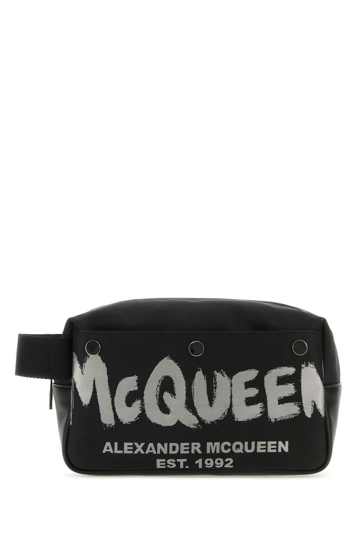 Alexander Mcqueen Men Black Fabric Mcqueen Graffiti Beauty Case ALEXANDER MCQUEEN