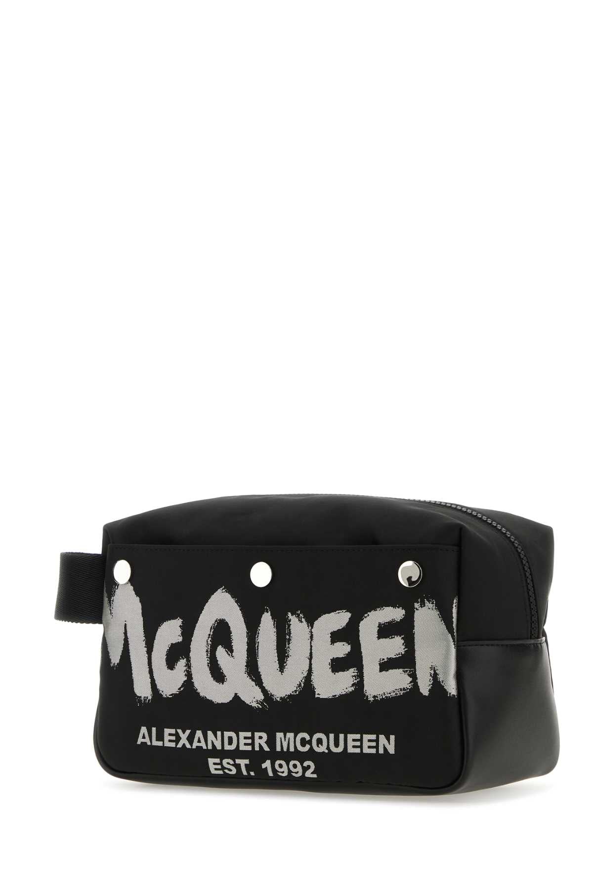 Alexander Mcqueen Men Black Fabric Mcqueen Graffiti Beauty Case ALEXANDER MCQUEEN