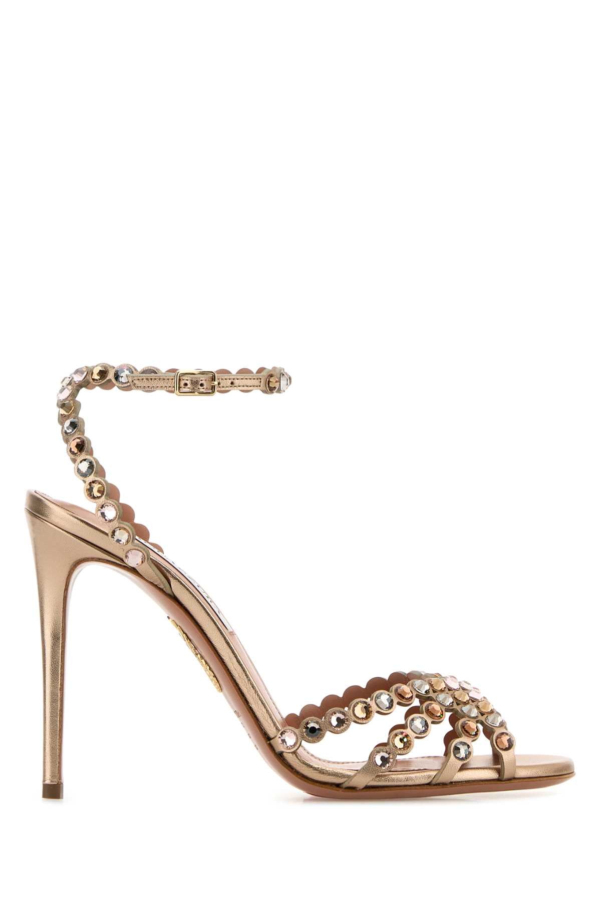 Aquazzura Women Copper Leather Tequila 105 Sandals AQUAZZURA