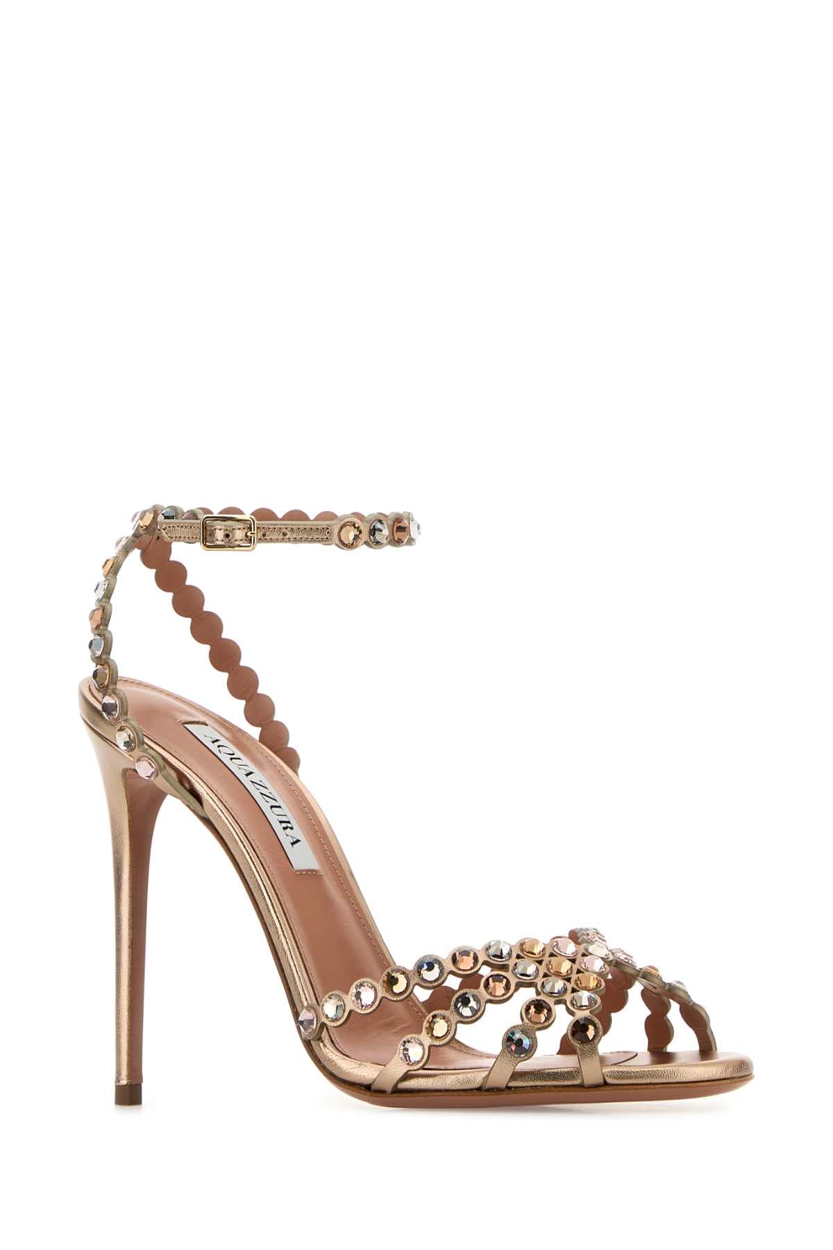 Aquazzura Women Copper Leather Tequila 105 Sandals AQUAZZURA