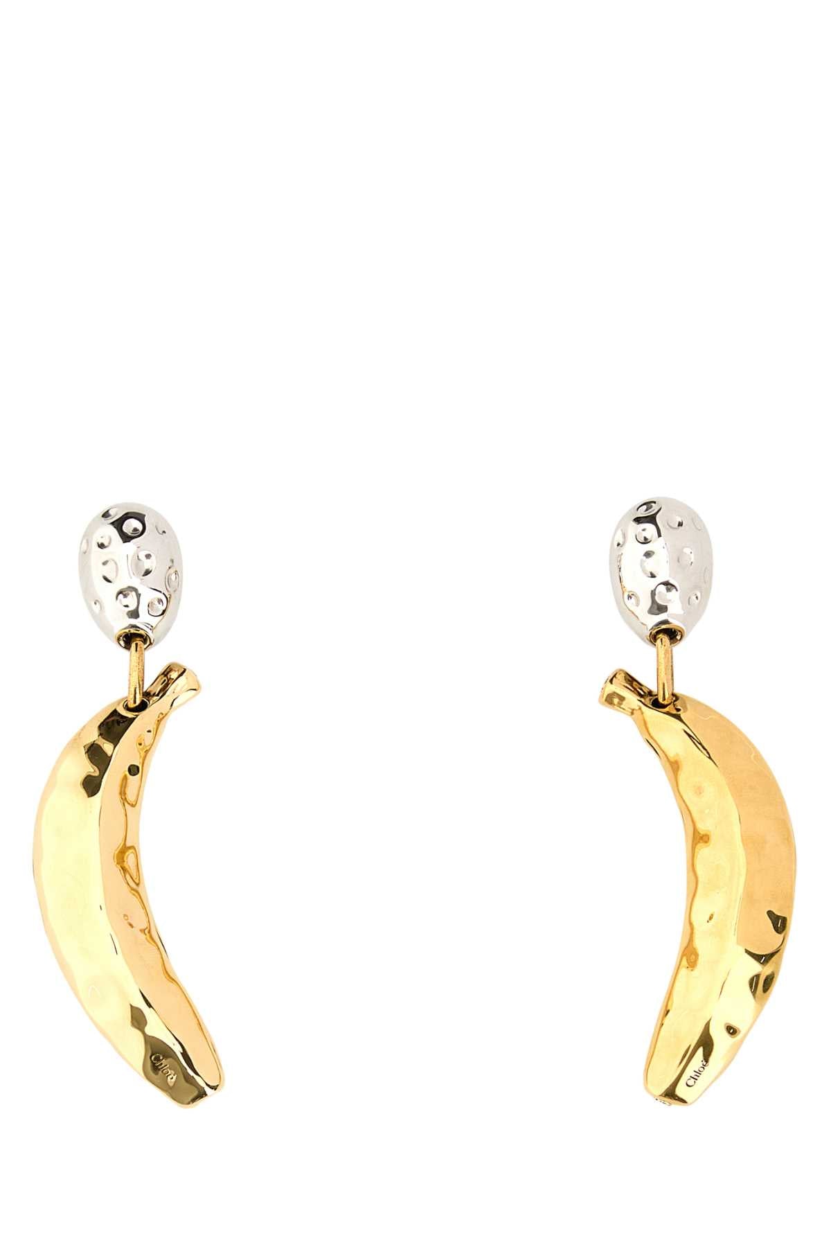 Chloe Women Two-Tone Metal Chloe Bananas Earrings CHLOE