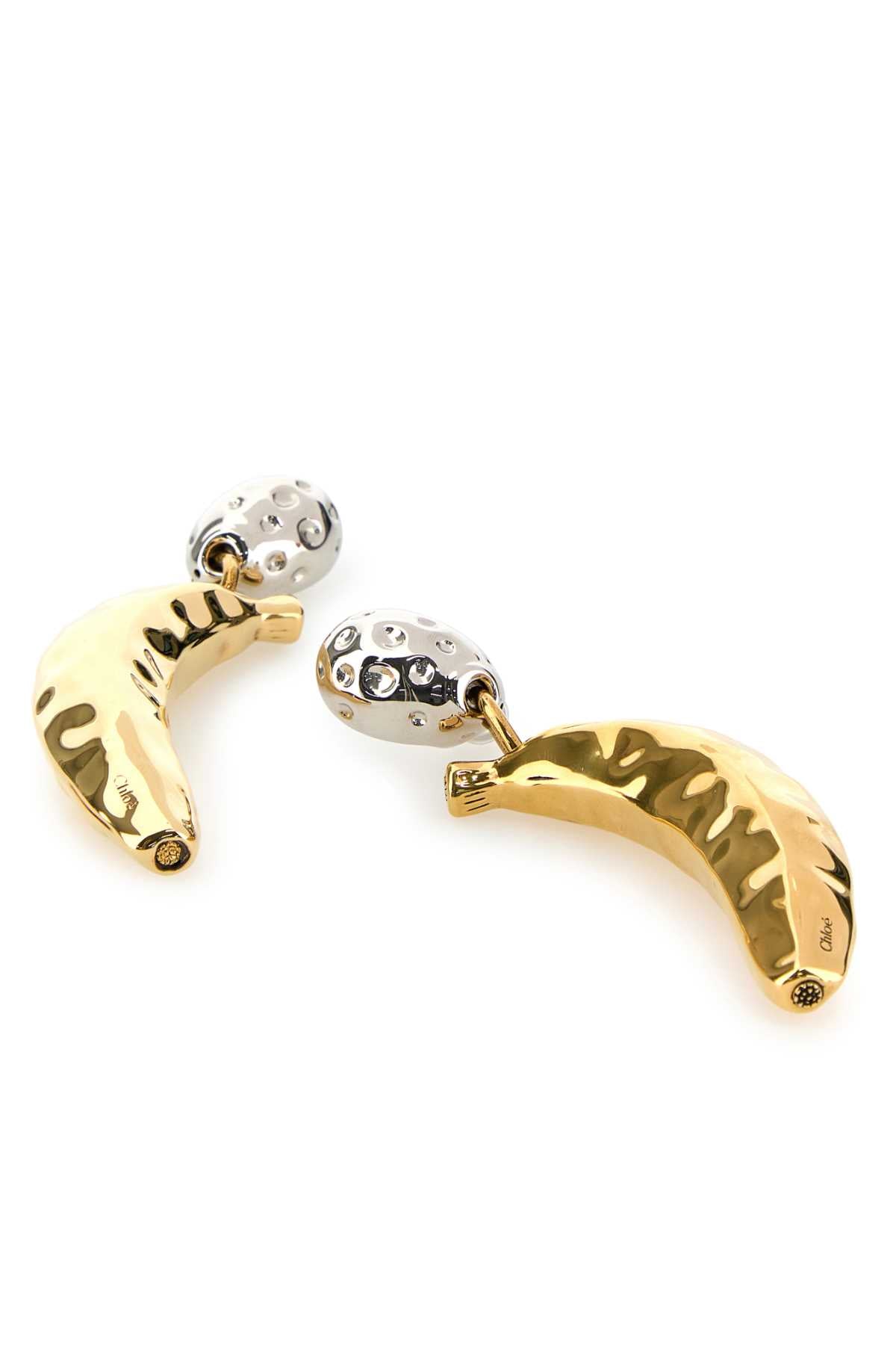 Chloe Women Two-Tone Metal Chloe Bananas Earrings CHLOE