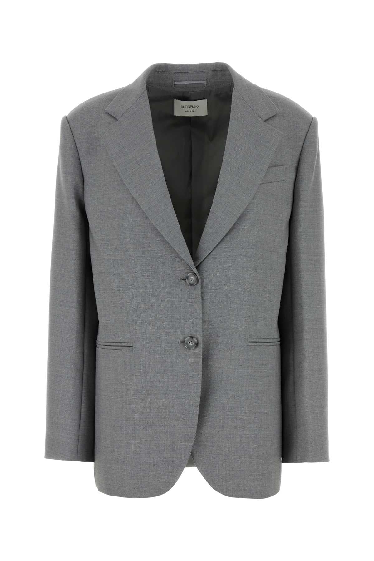 Sportmax Women Grey Wool Baffo Blazer SPORTMAX