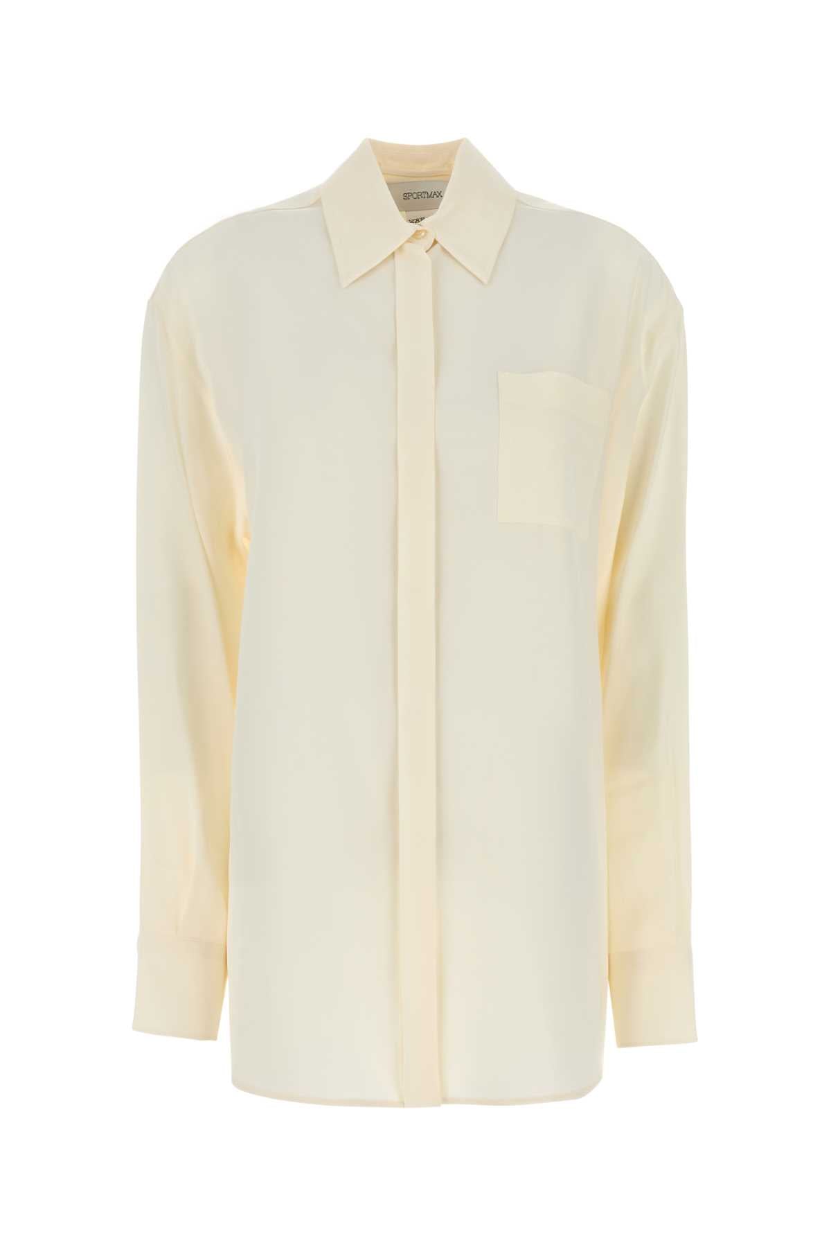 Sportmax Women Ivory Silk Tonale Shirt SPORTMAX