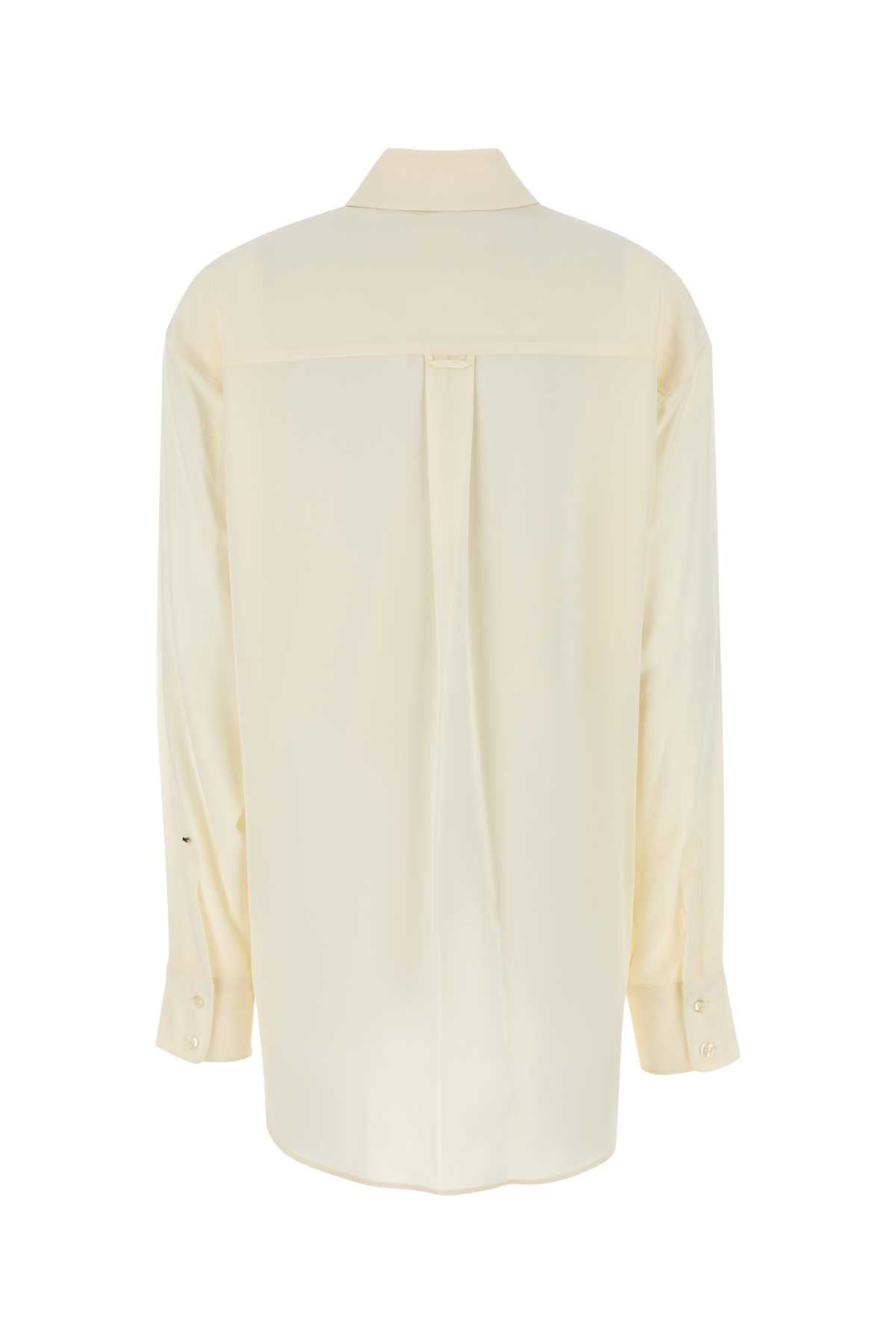 Sportmax Women Ivory Silk Tonale Shirt SPORTMAX