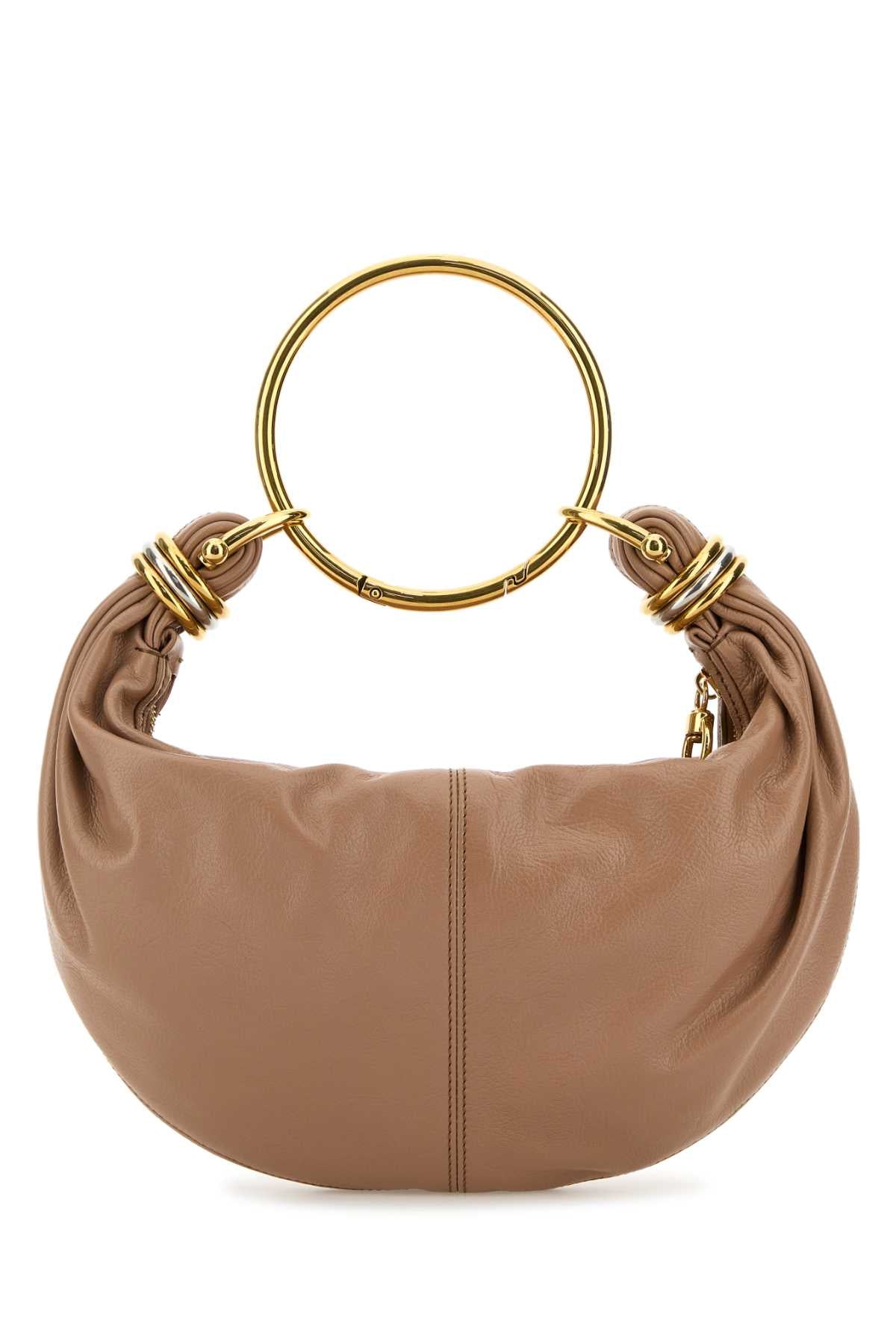 Chloe Women Antiqued Pink Leather Bracelet Handbag CHLOE