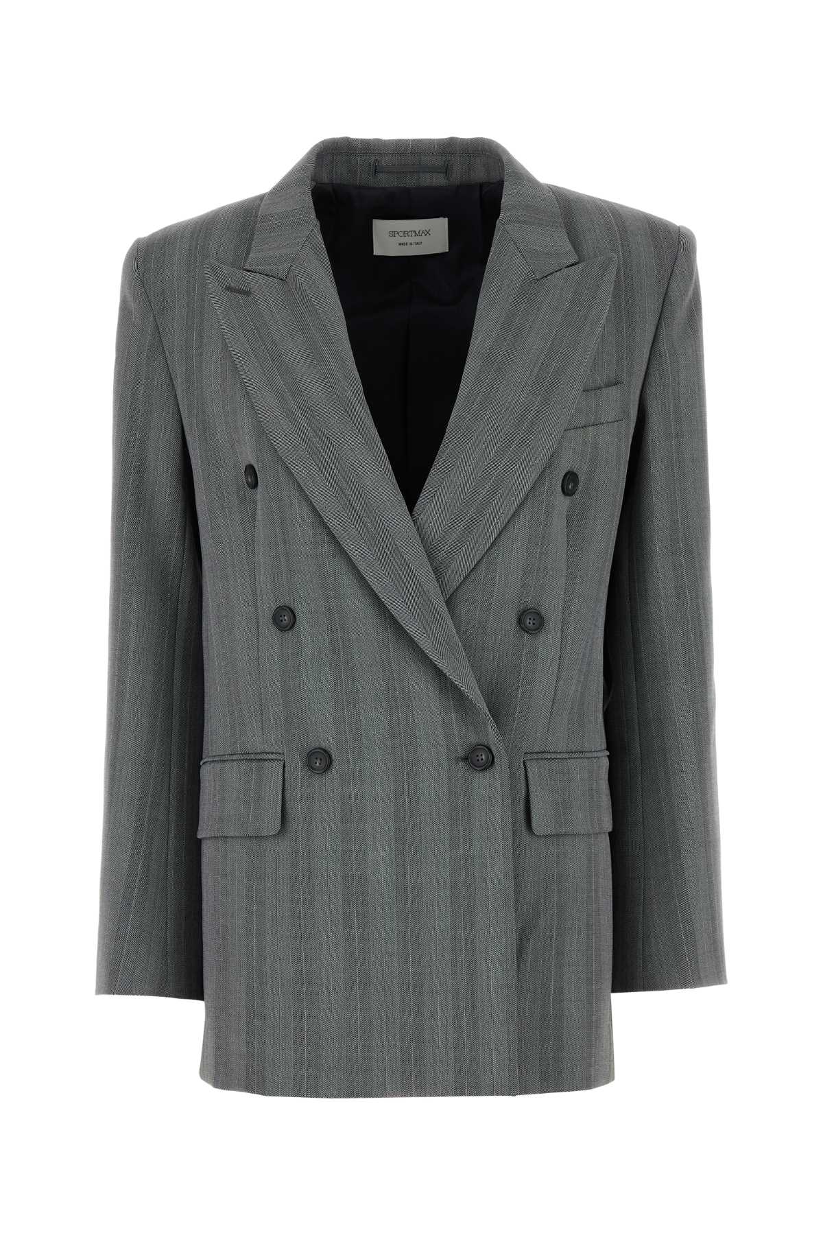 Sportmax Women Embroidered Stretch Wool Blend Merlot Blazer SPORTMAX