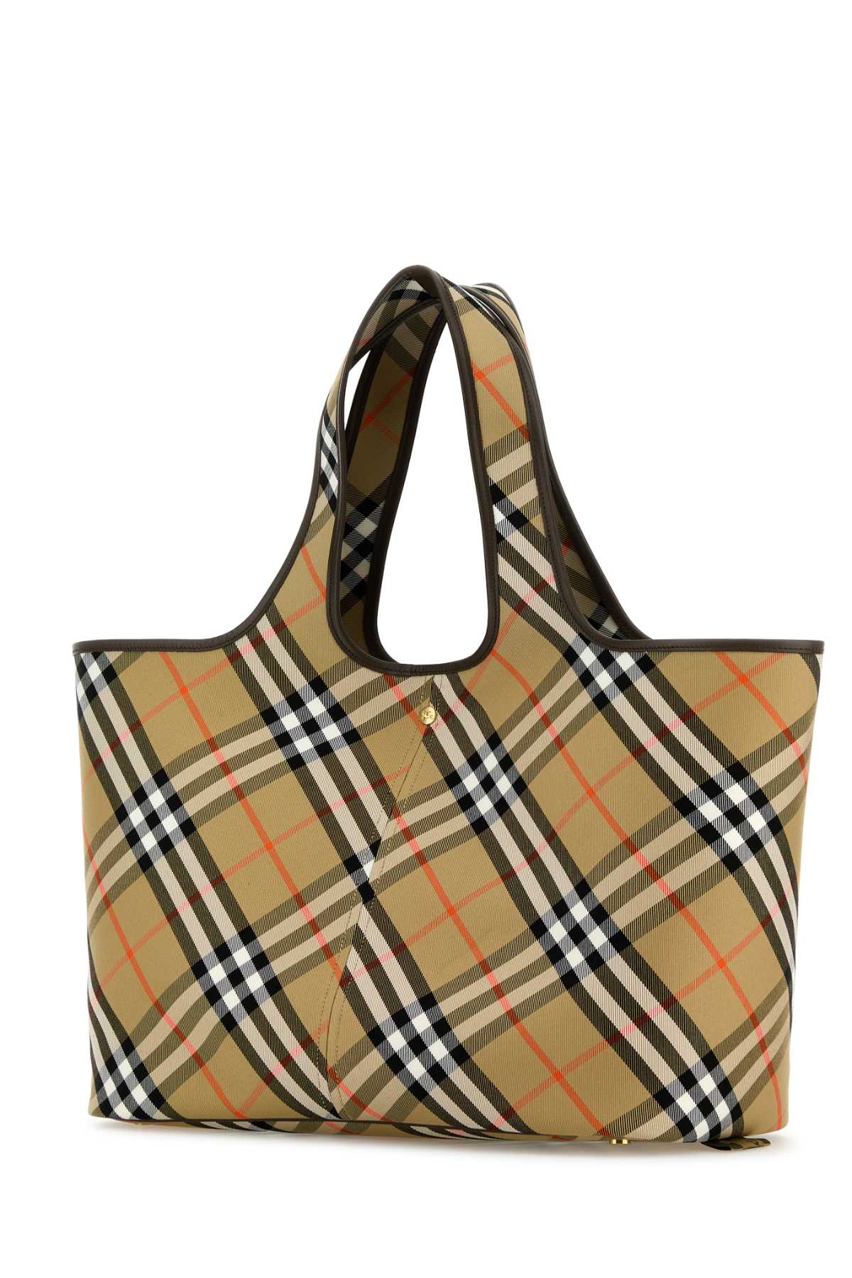 Burberry Women Embroidered Canvas Medium Check Shopping Bag BURBERRY