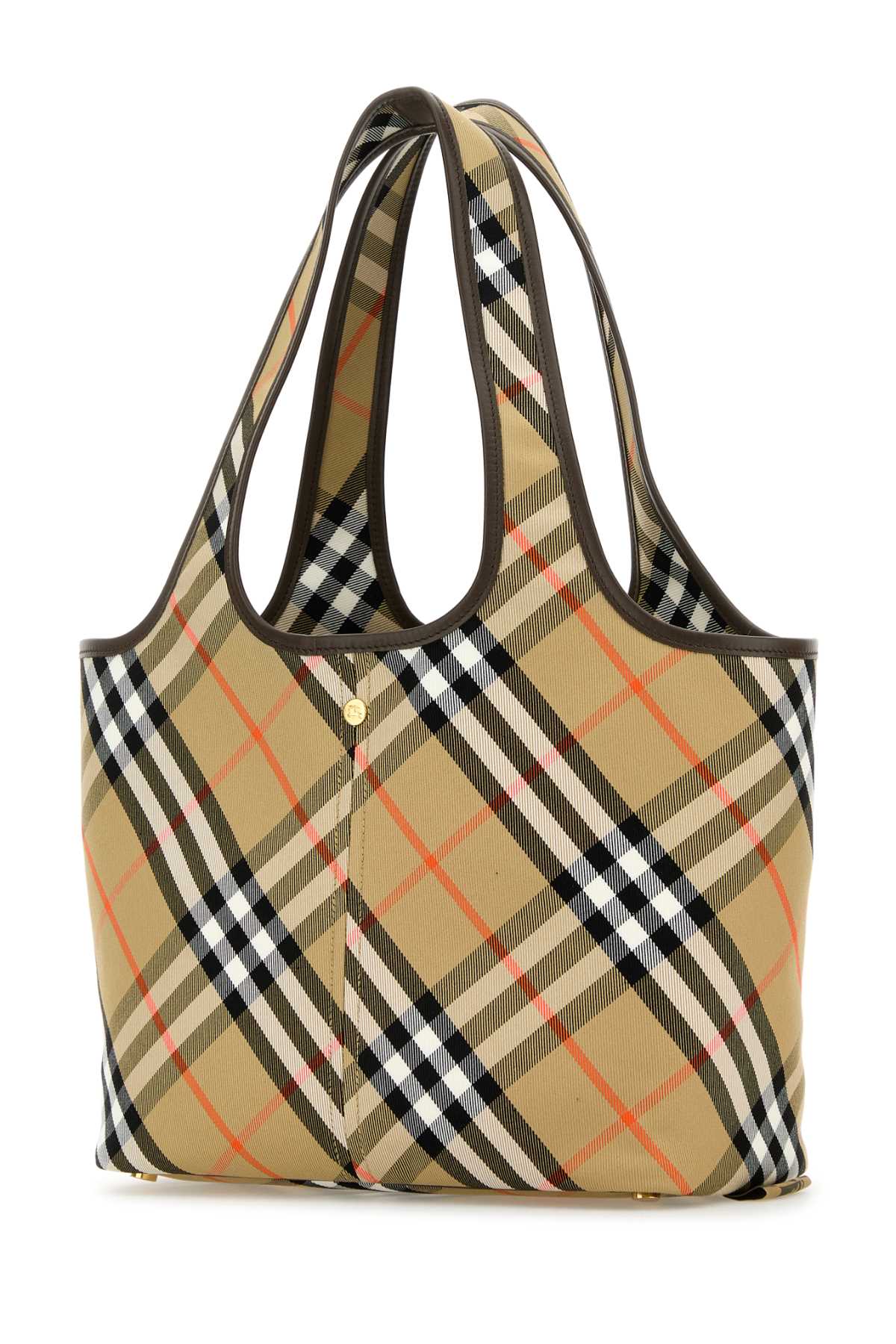 Burberry Women Embroidered Canvas Small Check Shopping Bag BURBERRY