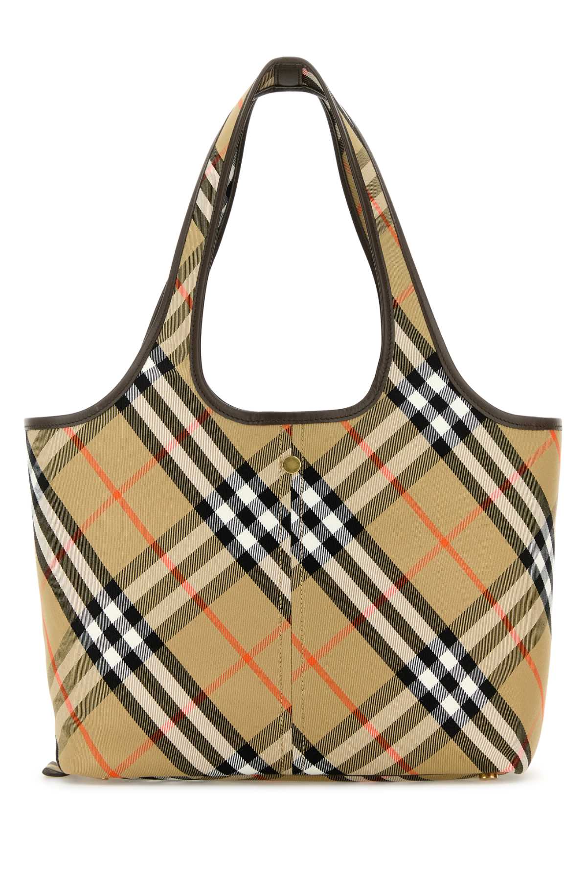 Burberry Women Embroidered Canvas Small Check Shopping Bag BURBERRY