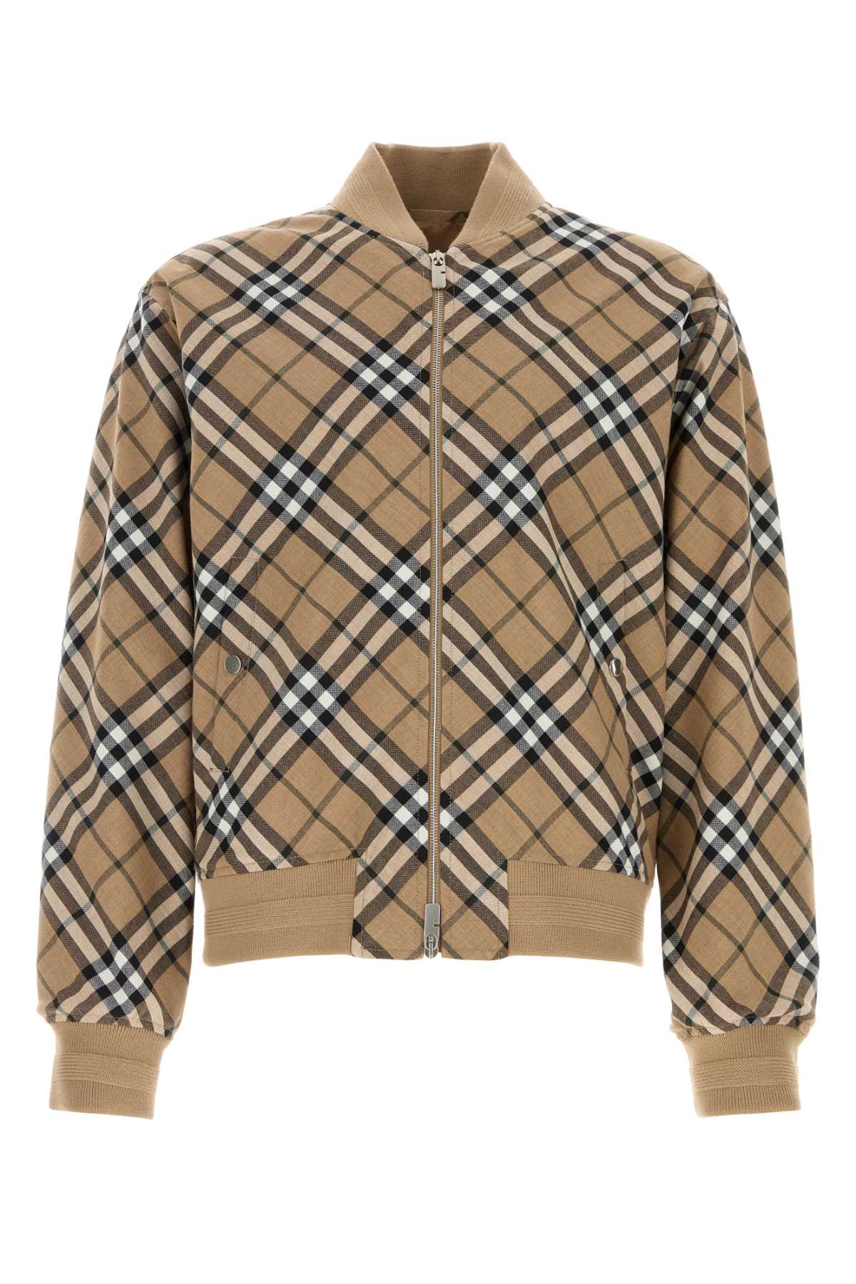 Burberry Men Embroidered Polyester Blend Bomber Jacket BURBERRY