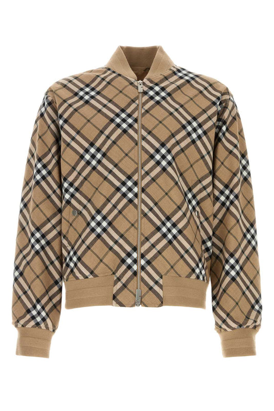 Burberry Men Embroidered Polyester Blend Bomber Jacket BURBERRY