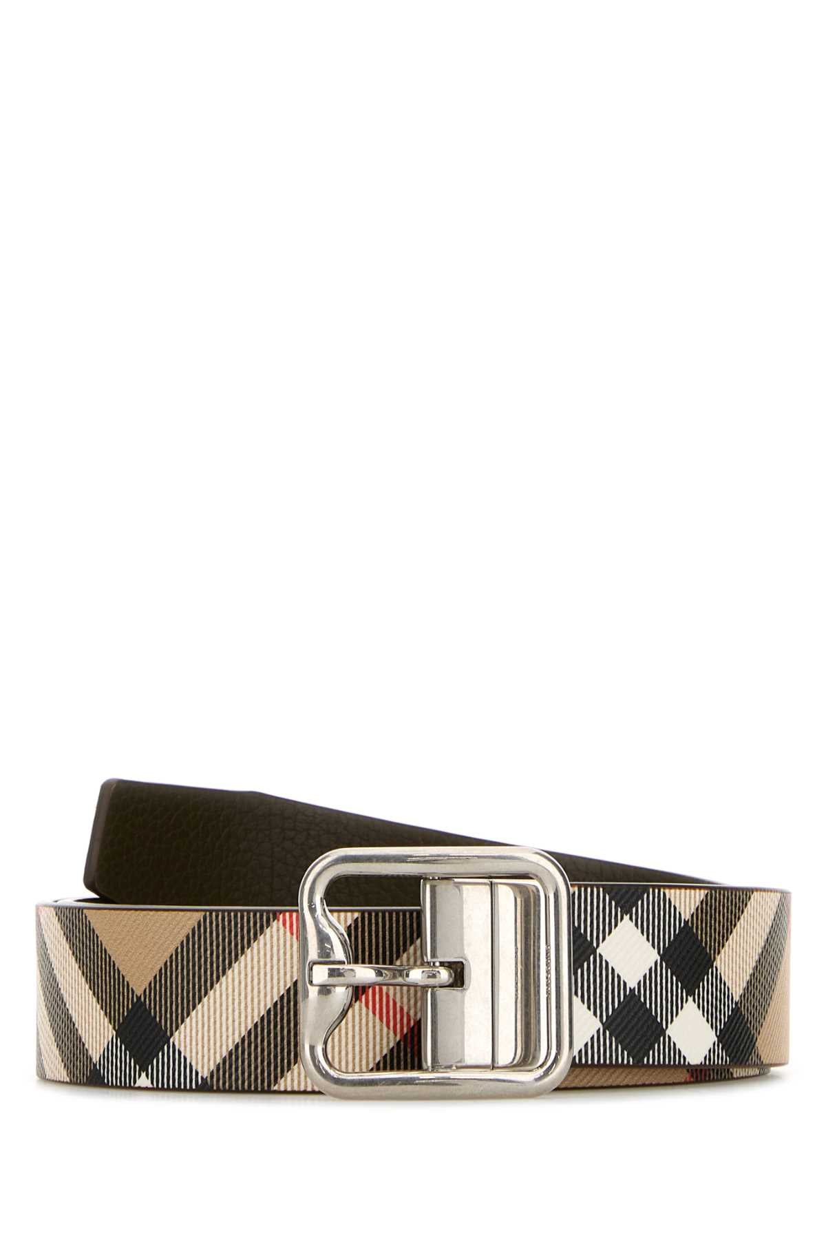 Burberry Men Printed E-Canvas Reversibile Belt BURBERRY