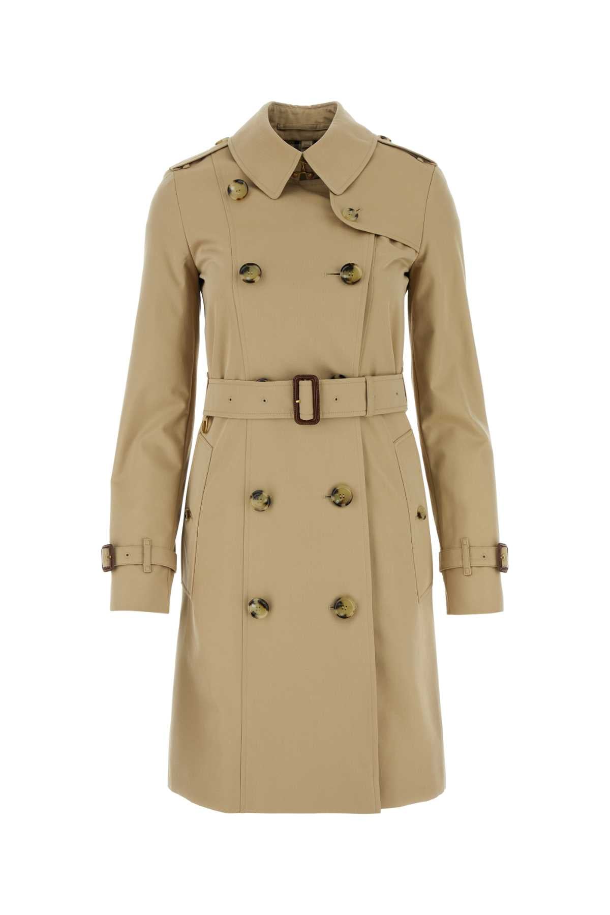 Burberry Women Beige Gabardine Heritage Chelsea Trench Coat BURBERRY