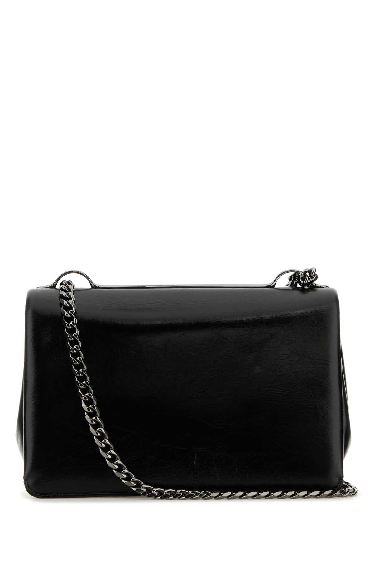 Valentino Garavani Women Black Leather Medium Vlogo Shoulder Bag VALENTINO GARAVANI
