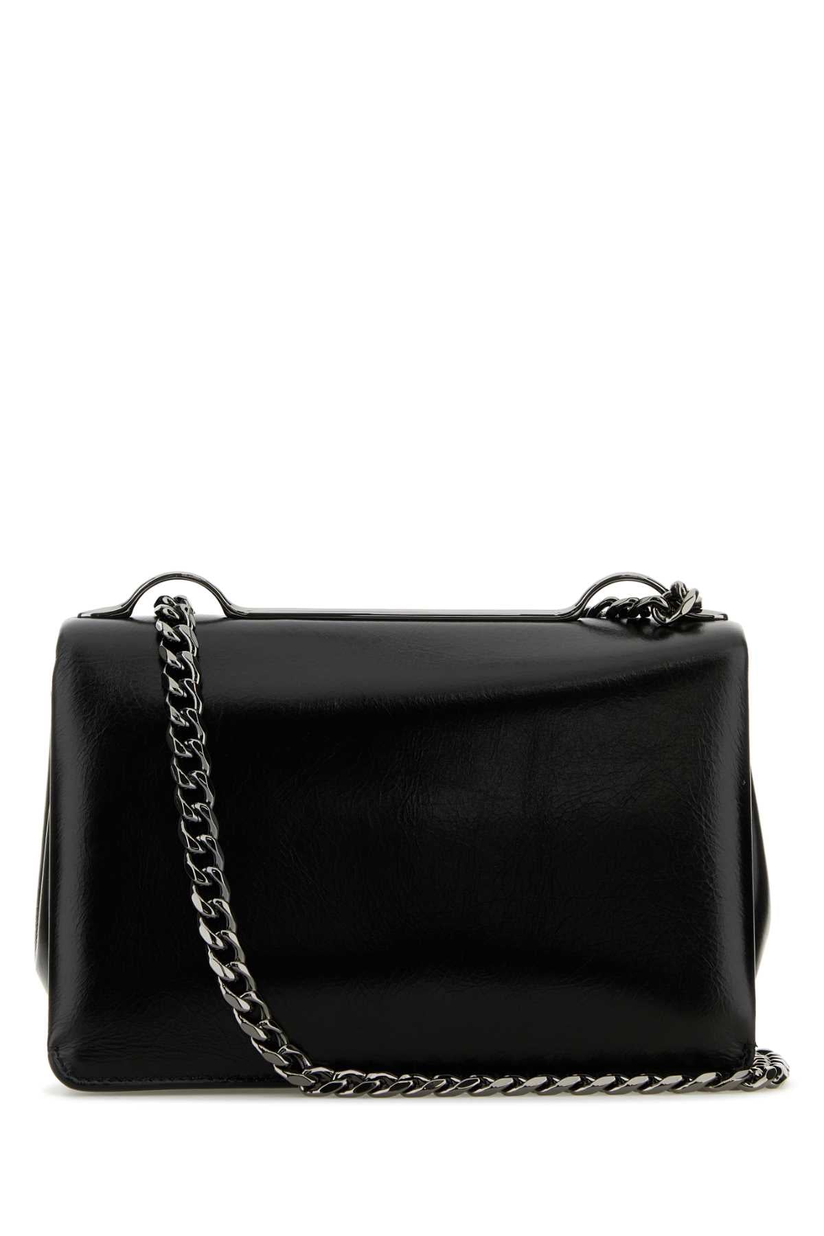 Valentino Garavani Women Black Leather Small Vlogo Shoulder Bag VALENTINO GARAVANI